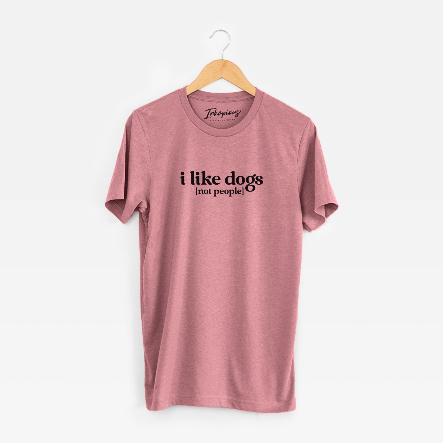 'I like dogs - not people' design on a Mauve Unisex crewneck