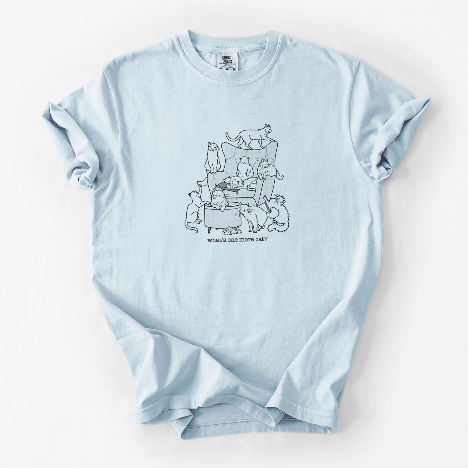 What's One More Cat? - Unisex Comfort Colors Garment-Dyed Heavyweight T-shirt in Chambray