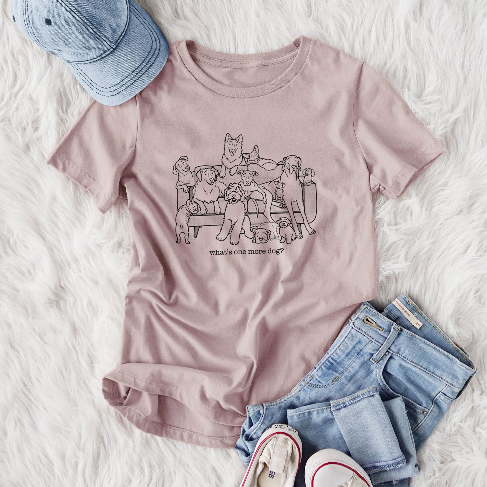 What's One More Dog? - Women's Lightweight Relaxed Fit 100% Cotton Crewneck