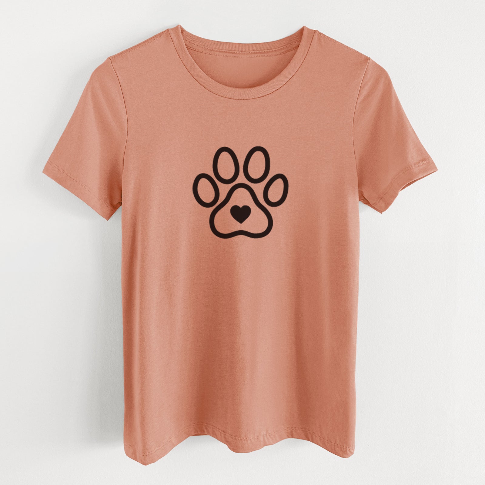 Paw with Heart - Women's Lightweight Relaxed Fit 100% Cotton Crewneck