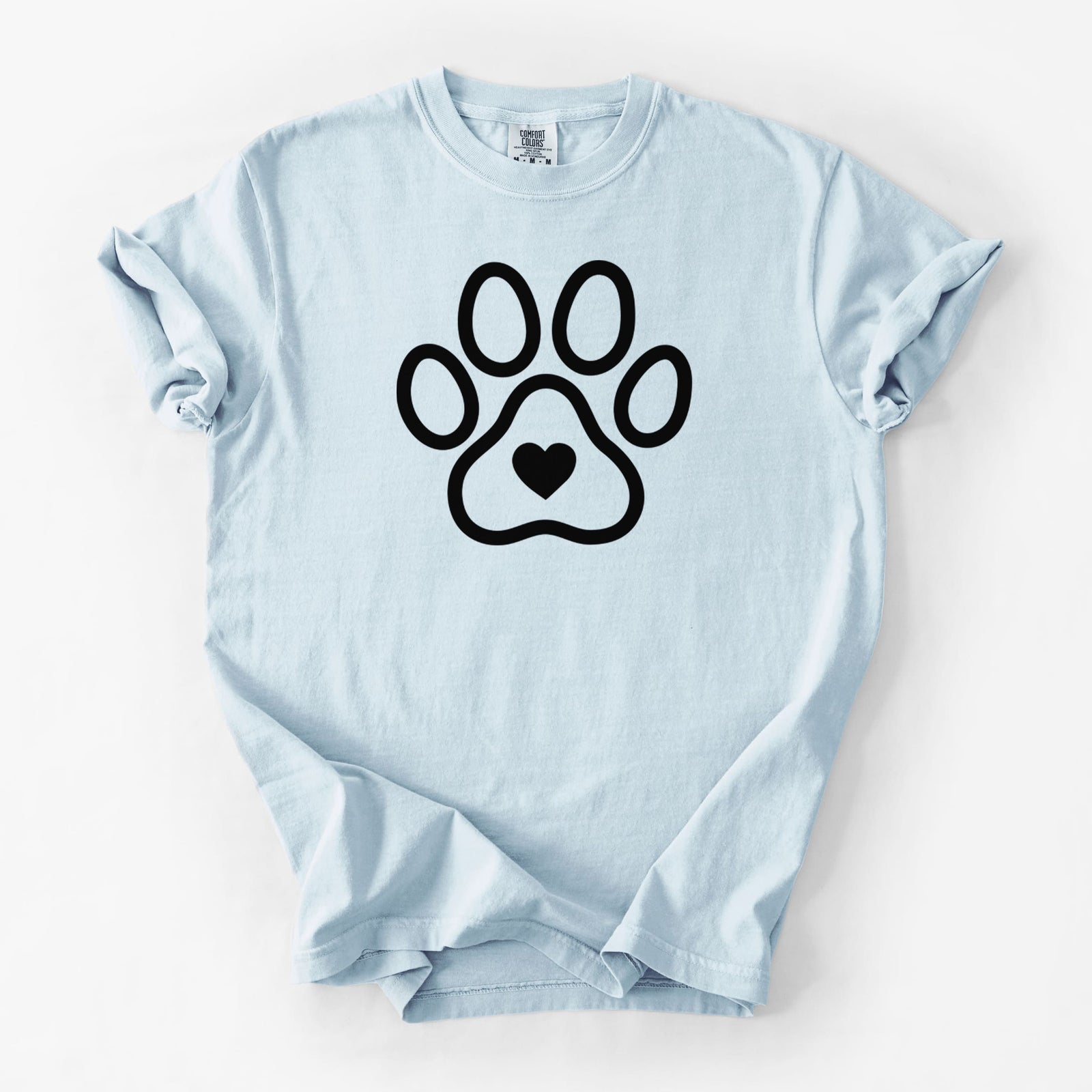 Paw with Heart - Unisex Comfort Colors Garment-Dyed Heavyweight T-shirt in Chambray