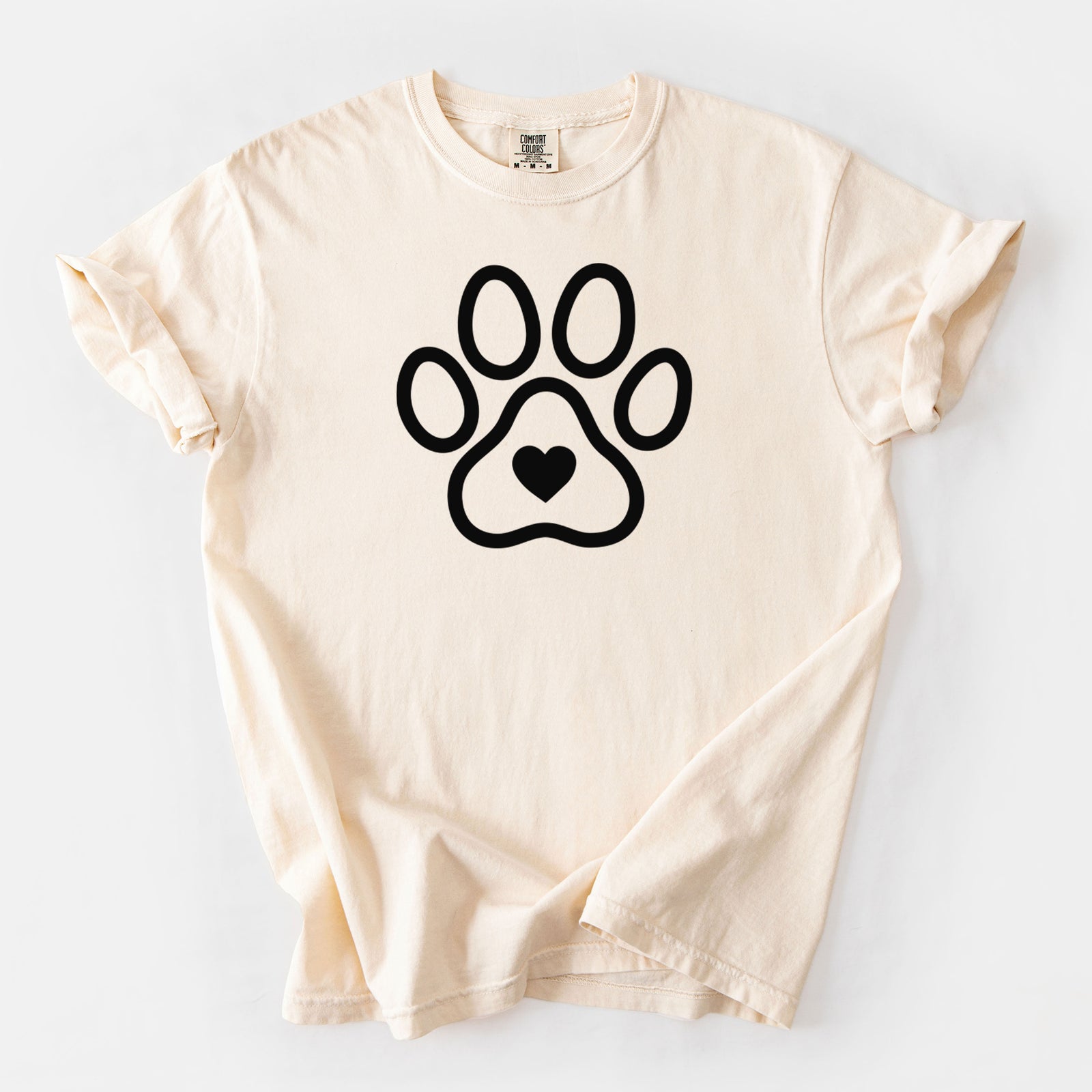 Paw with Heart - Unisex Comfort Colors Garment-Dyed Heavyweight T-shirt in Ivory