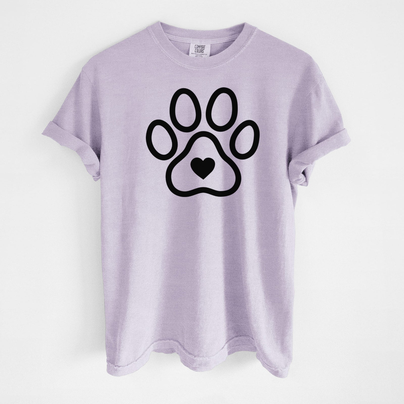 Paw with Heart - Unisex Comfort Colors Garment-Dyed Heavyweight T-shirt in Orchid