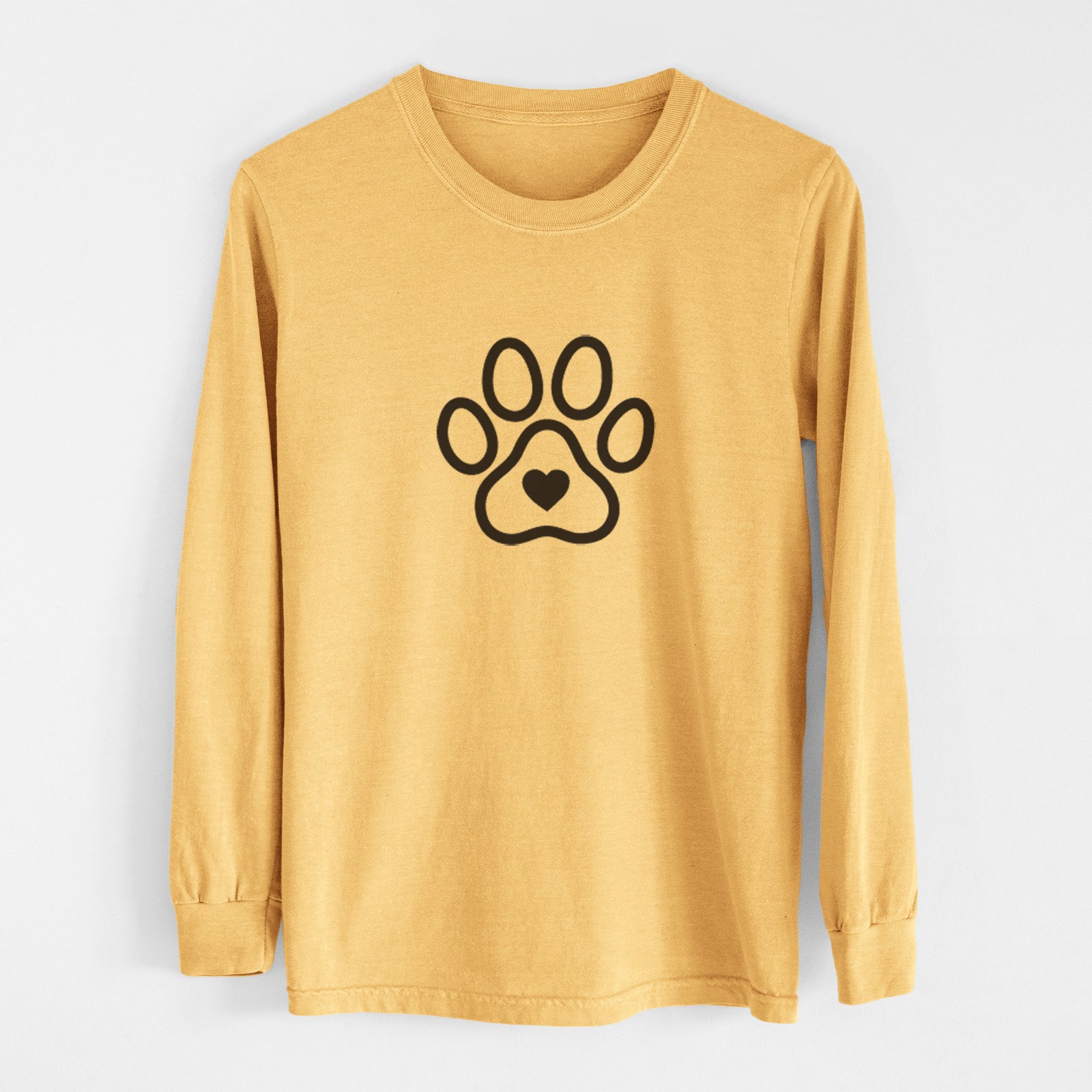 Paw with Heart - Men's Heavyweight 100% Cotton Long Sleeve