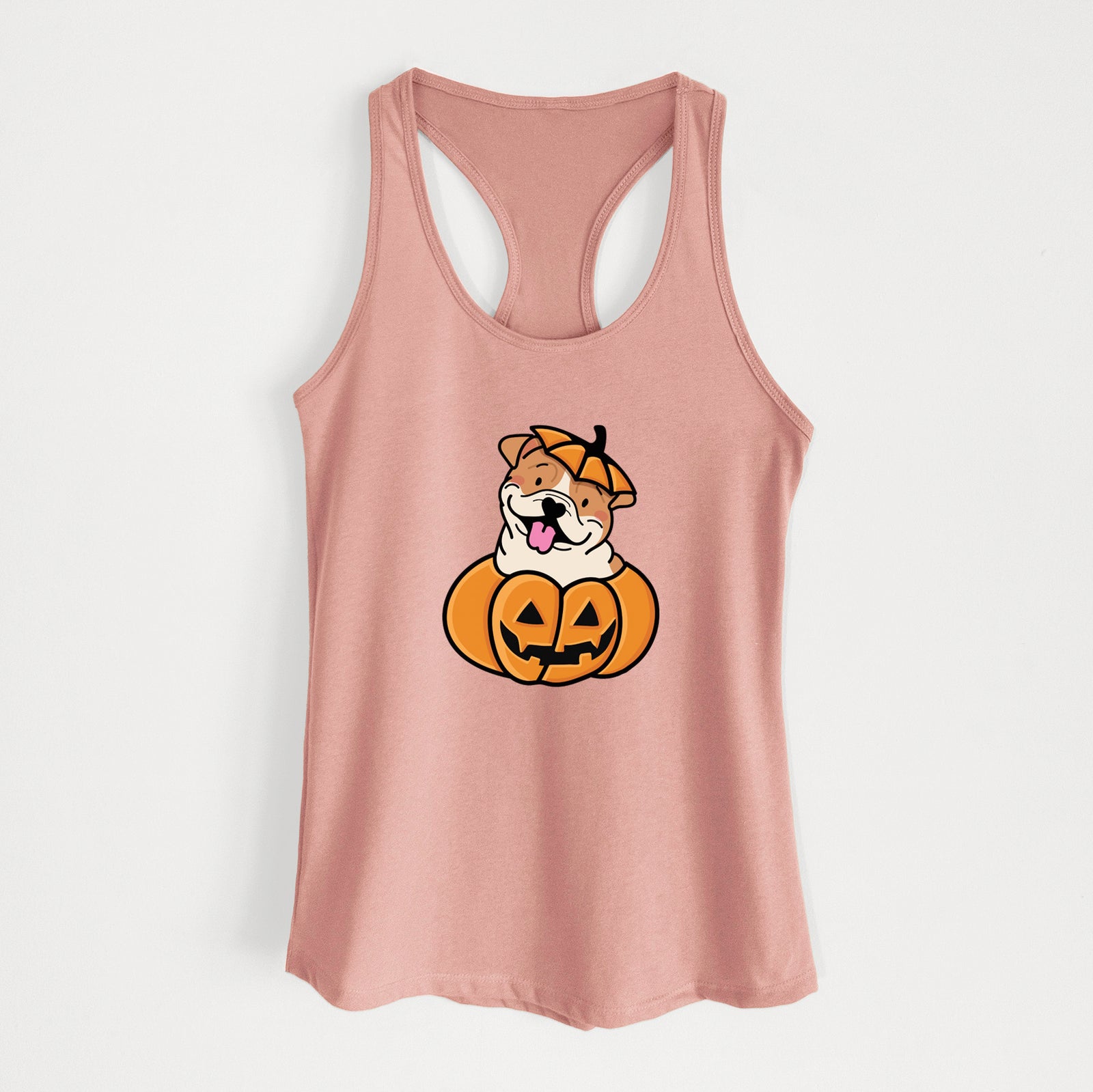 Pumpkin Pup - English Bulldog - Women's Racerback Tanktop
