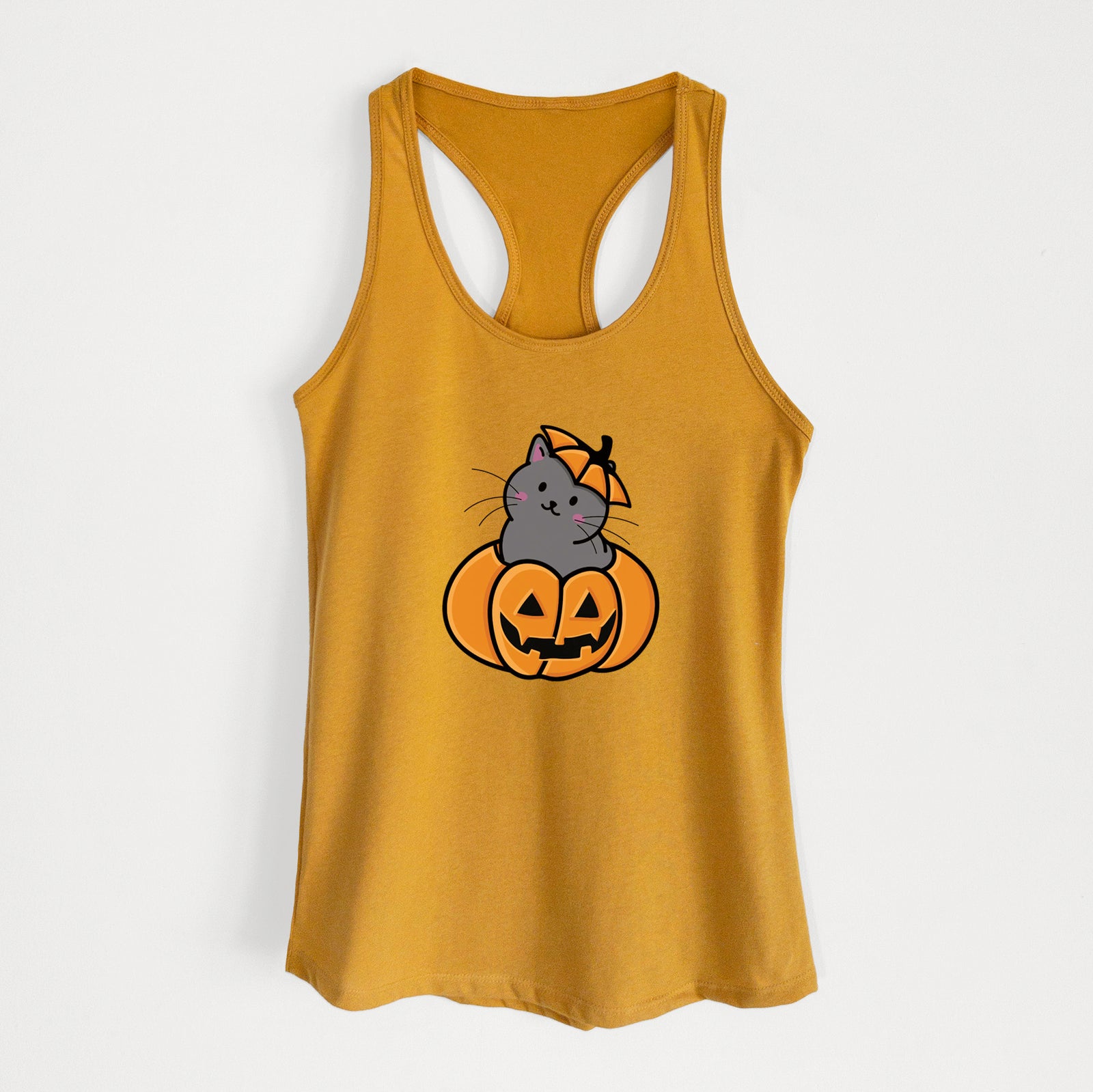 Pumpkin Cat - Black Cat - Women's Racerback Tanktop