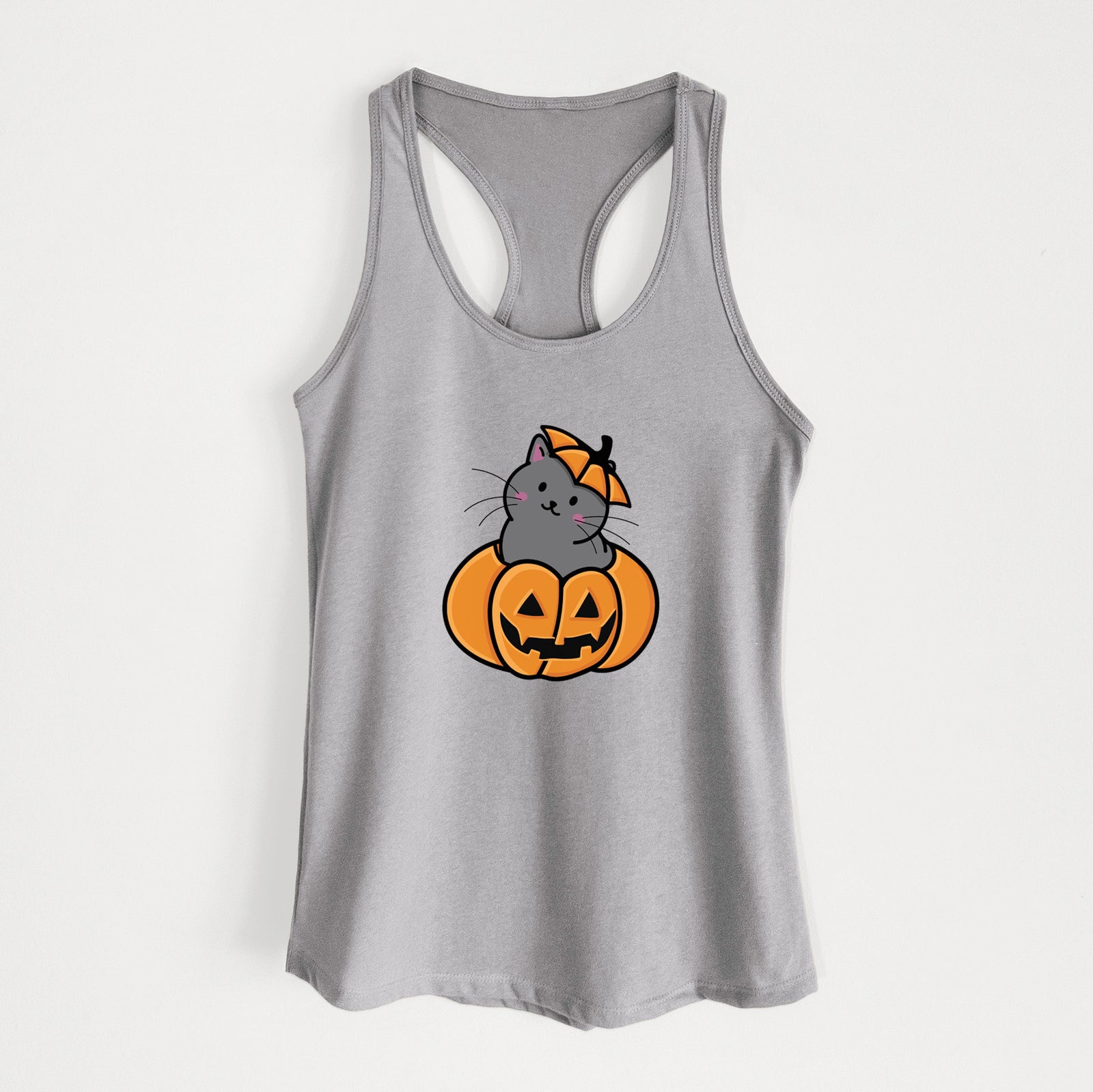 Pumpkin Cat - Black Cat - Women's Racerback Tanktop
