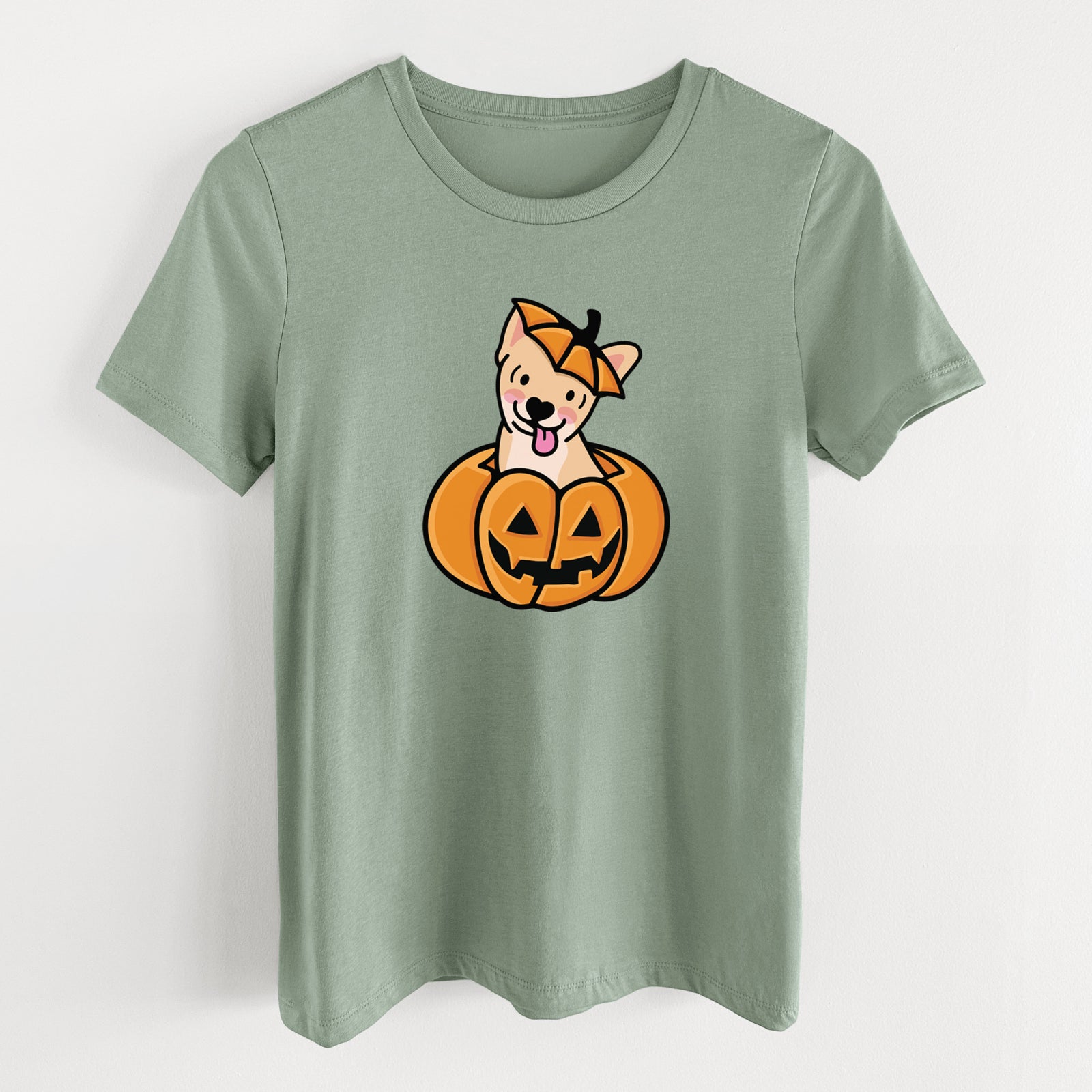 Pumpkin Pup - Chihuahua - Women's Lightweight Relaxed Fit 100% Cotton Crewneck