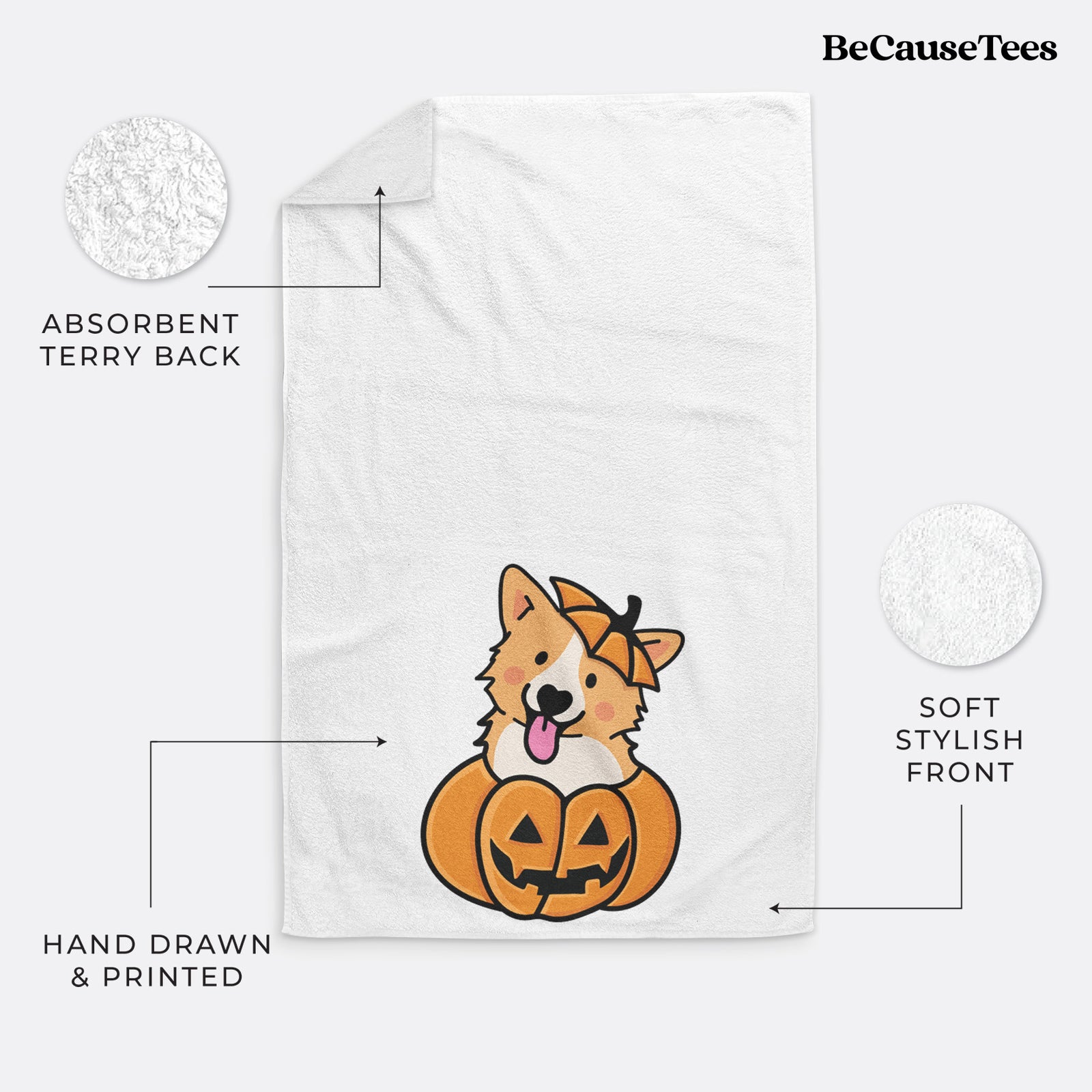 Pumpkin Pup - Corgi Hand Towel