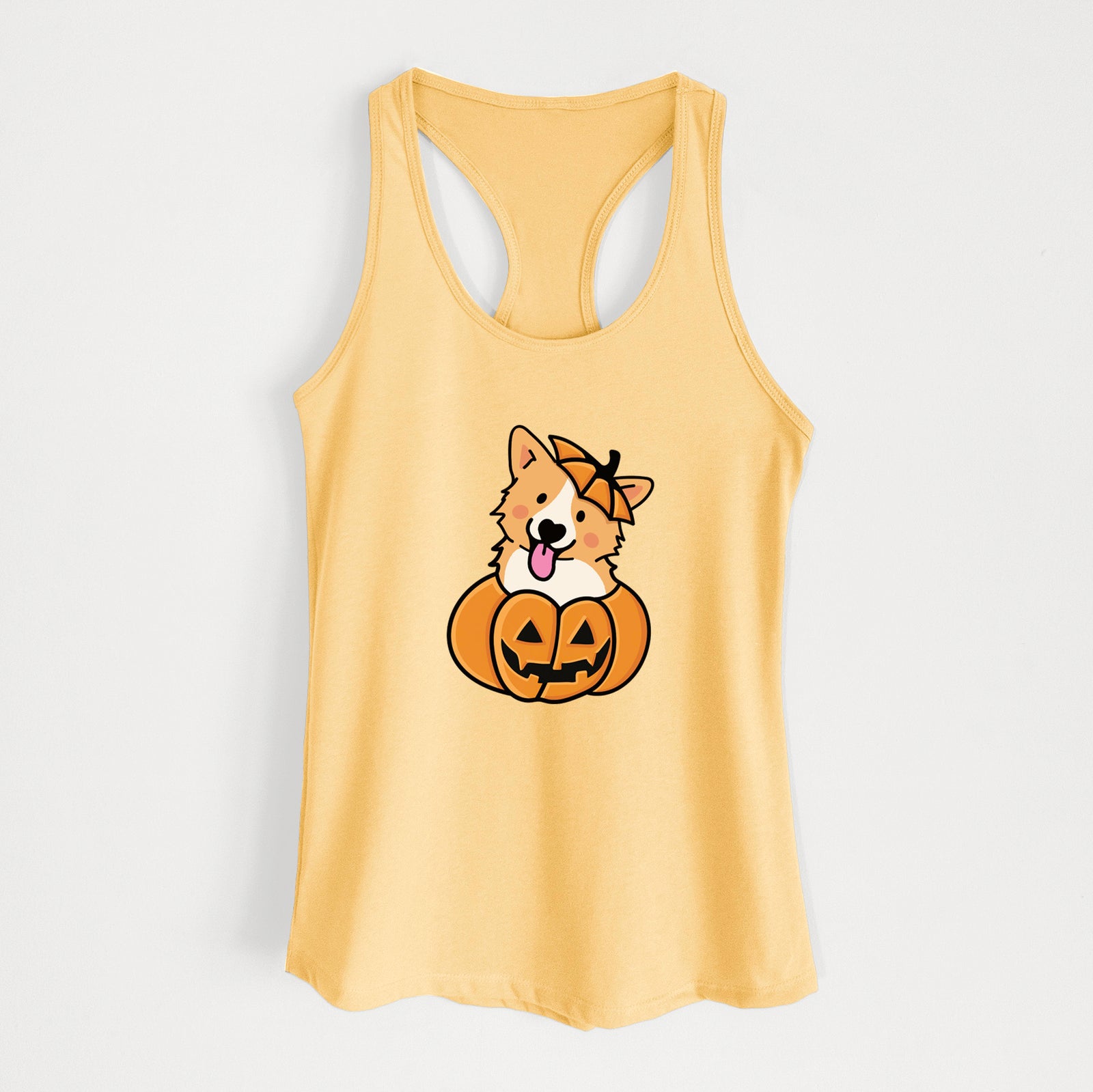 Pumpkin Pup - Corgi - Women's Racerback Tanktop