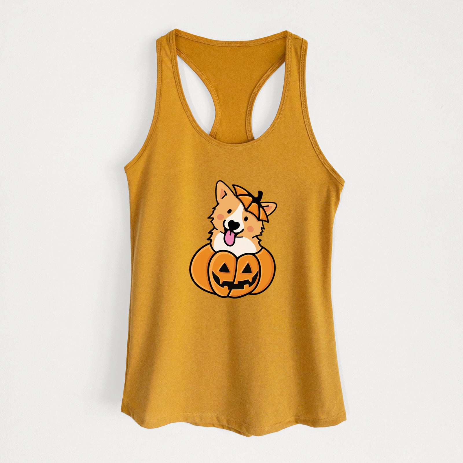 Pumpkin Pup - Corgi - Women's Racerback Tanktop