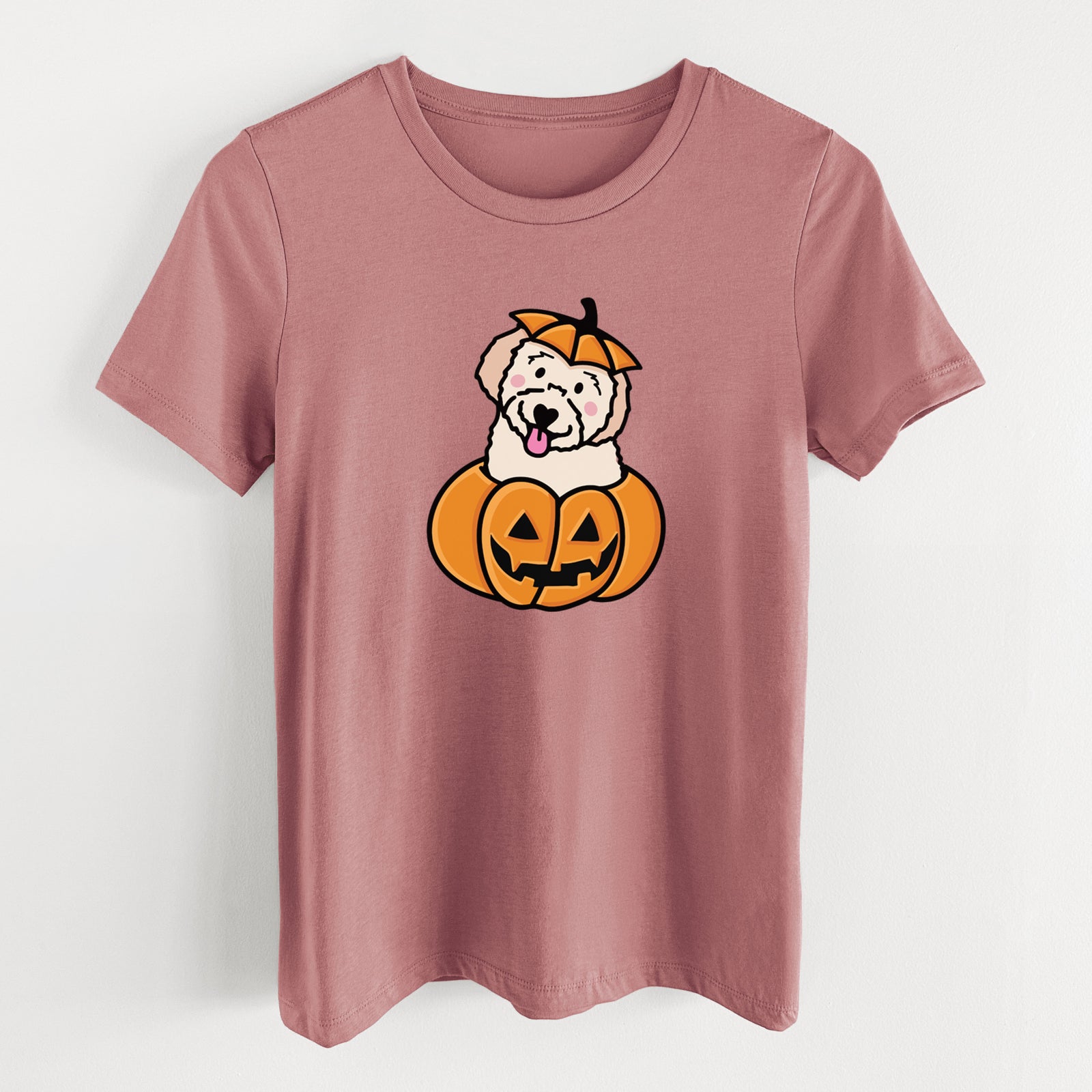 Pumpkin Pup - Doodle - Women's Lightweight Relaxed Fit 100% Cotton Crewneck