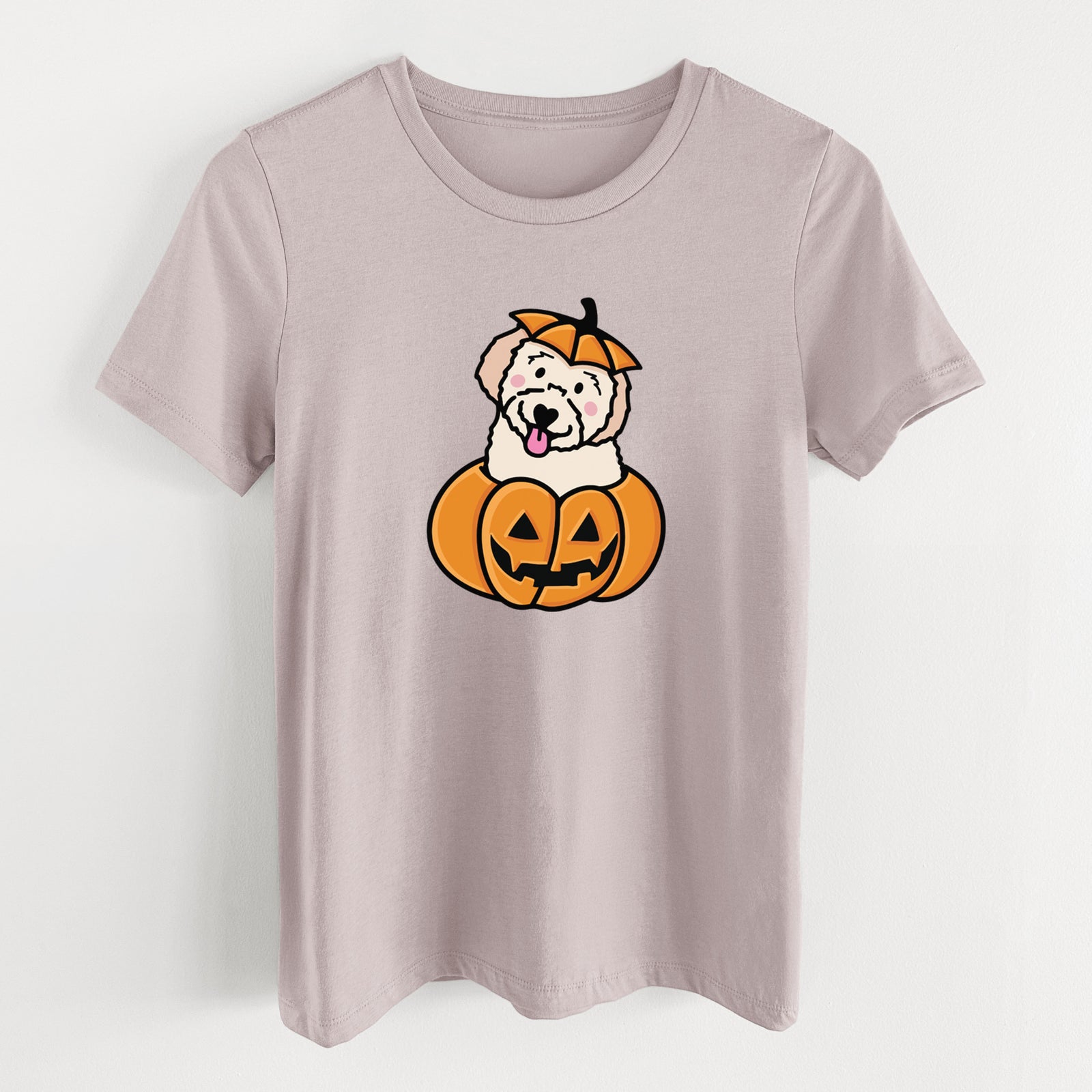 Pumpkin Pup - Doodle - Women's Lightweight Relaxed Fit 100% Cotton Crewneck
