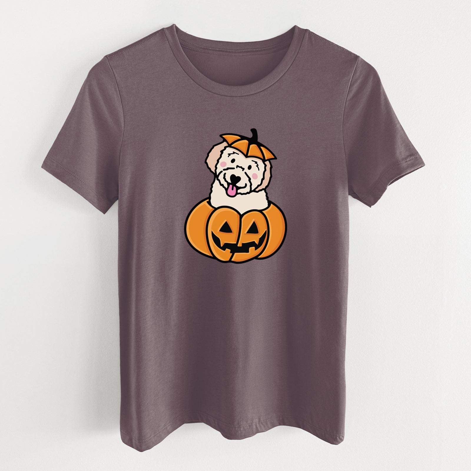 Pumpkin Pup - Doodle - Women's Lightweight Relaxed Fit 100% Cotton Crewneck