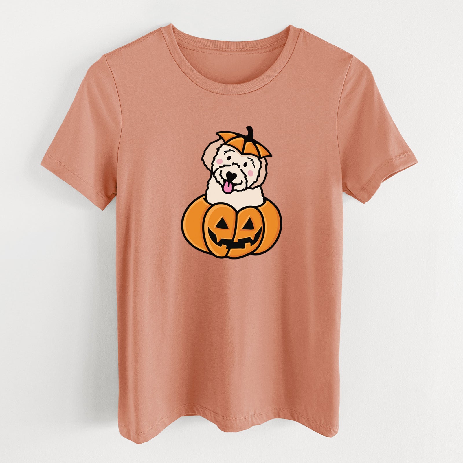 Pumpkin Pup - Doodle - Women's Lightweight Relaxed Fit 100% Cotton Crewneck
