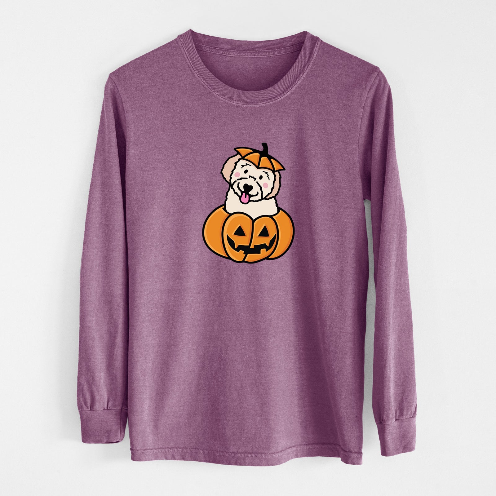 Pumpkin Pup - Doodle - Heavyweight 100% Cotton Long Sleeve