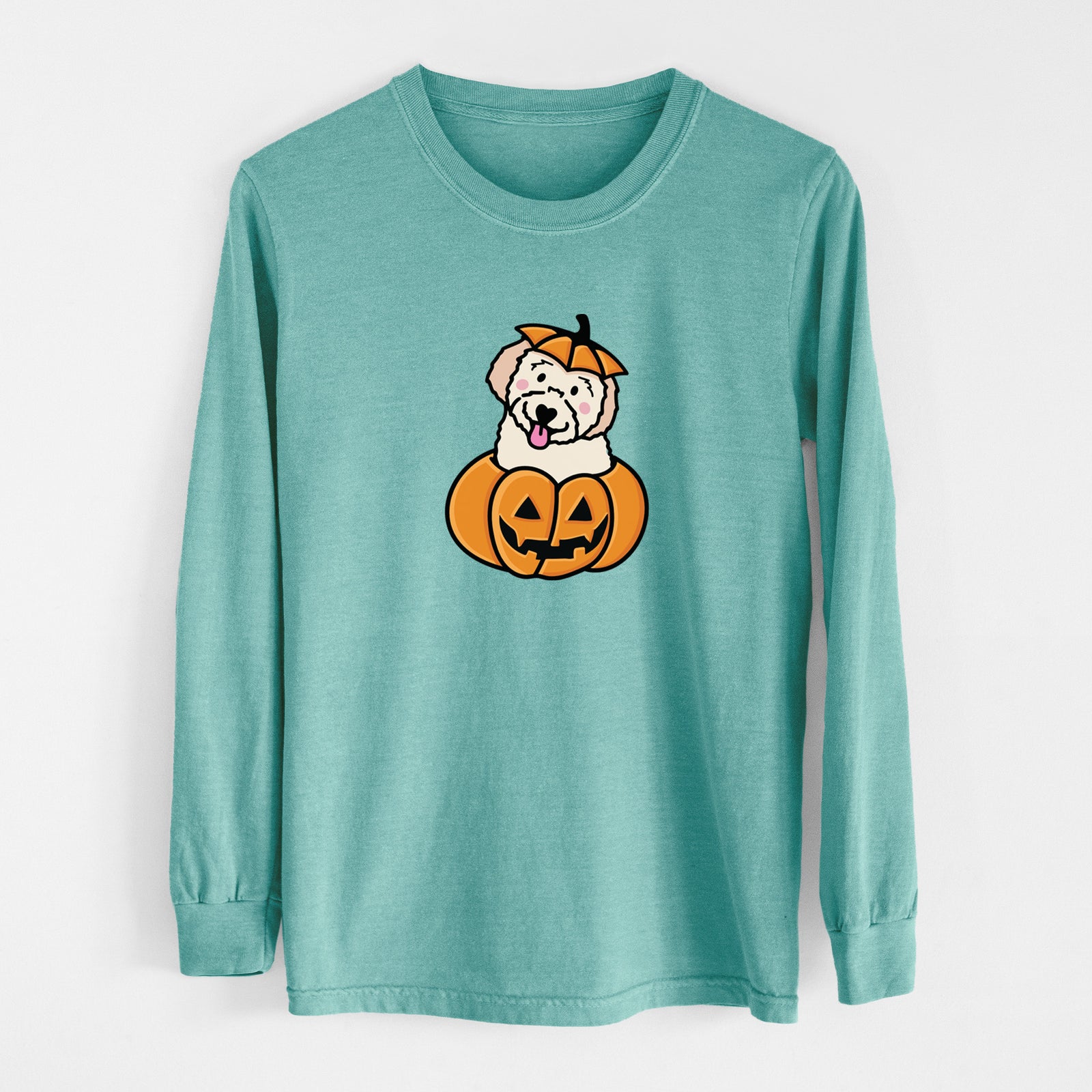 Pumpkin Pup - Doodle - Heavyweight 100% Cotton Long Sleeve