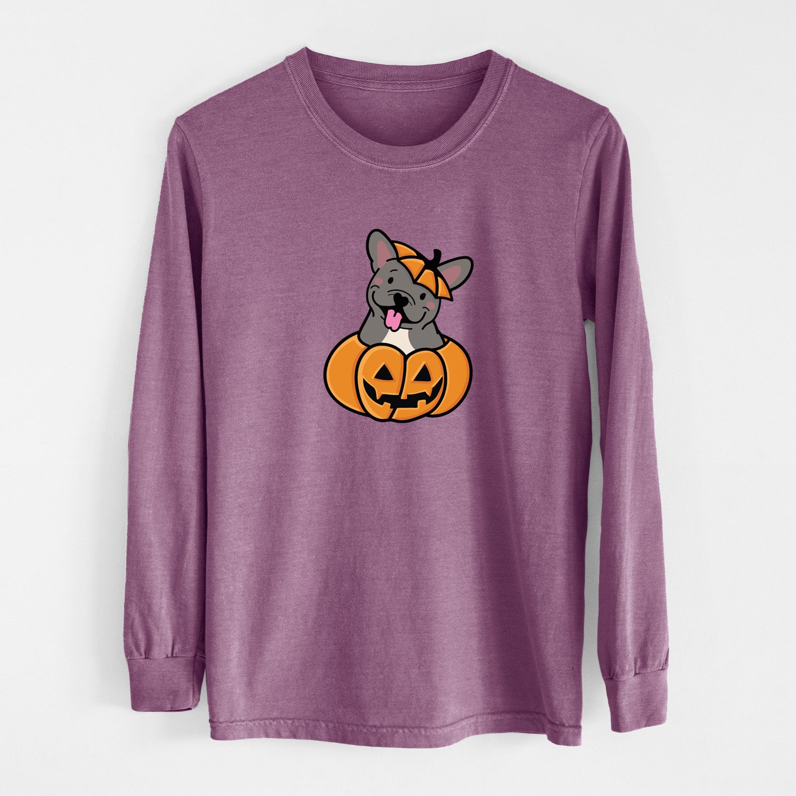 Pumpkin Pup - French Bulldog - Heavyweight 100% Cotton Long Sleeve