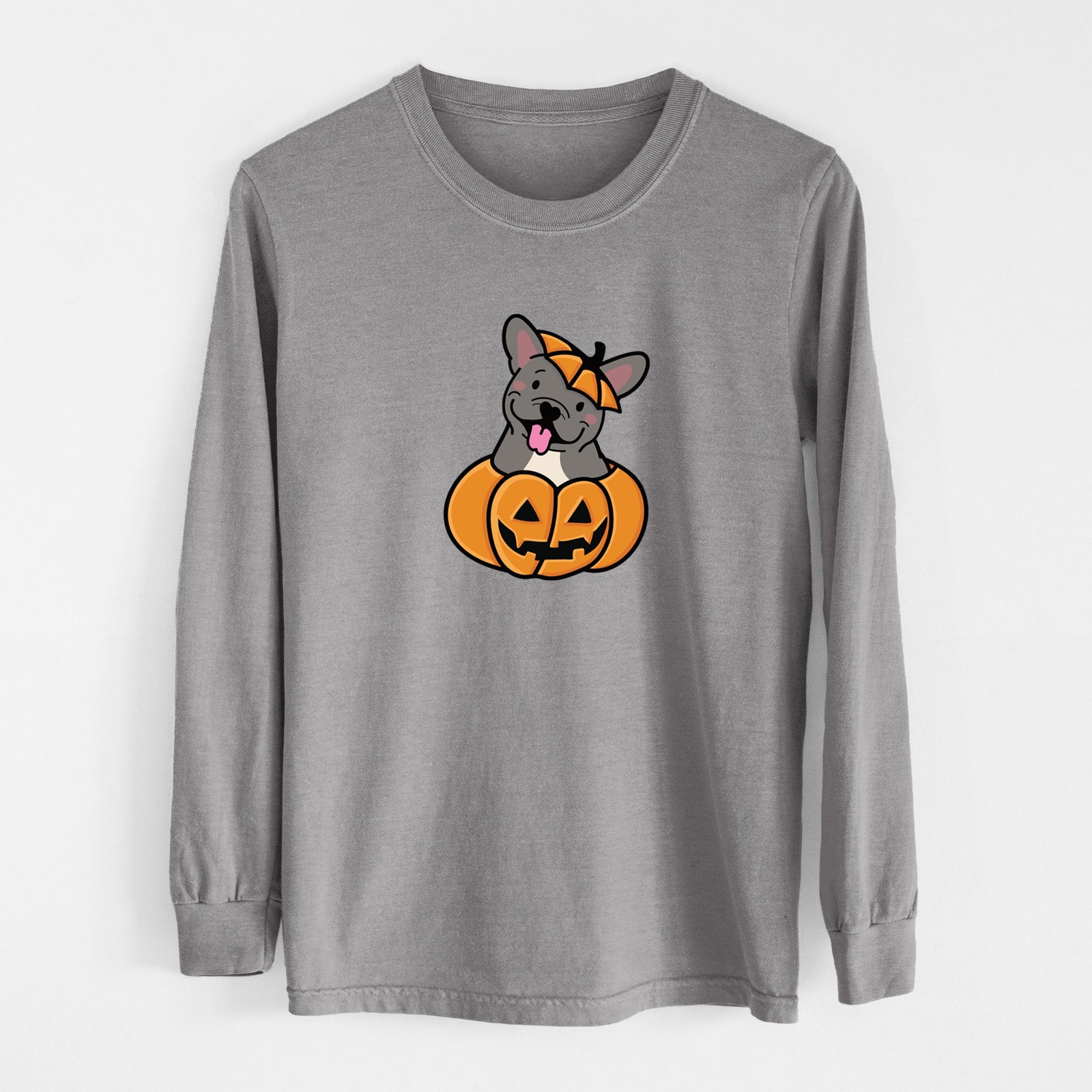 Pumpkin Pup - French Bulldog - Heavyweight 100% Cotton Long Sleeve