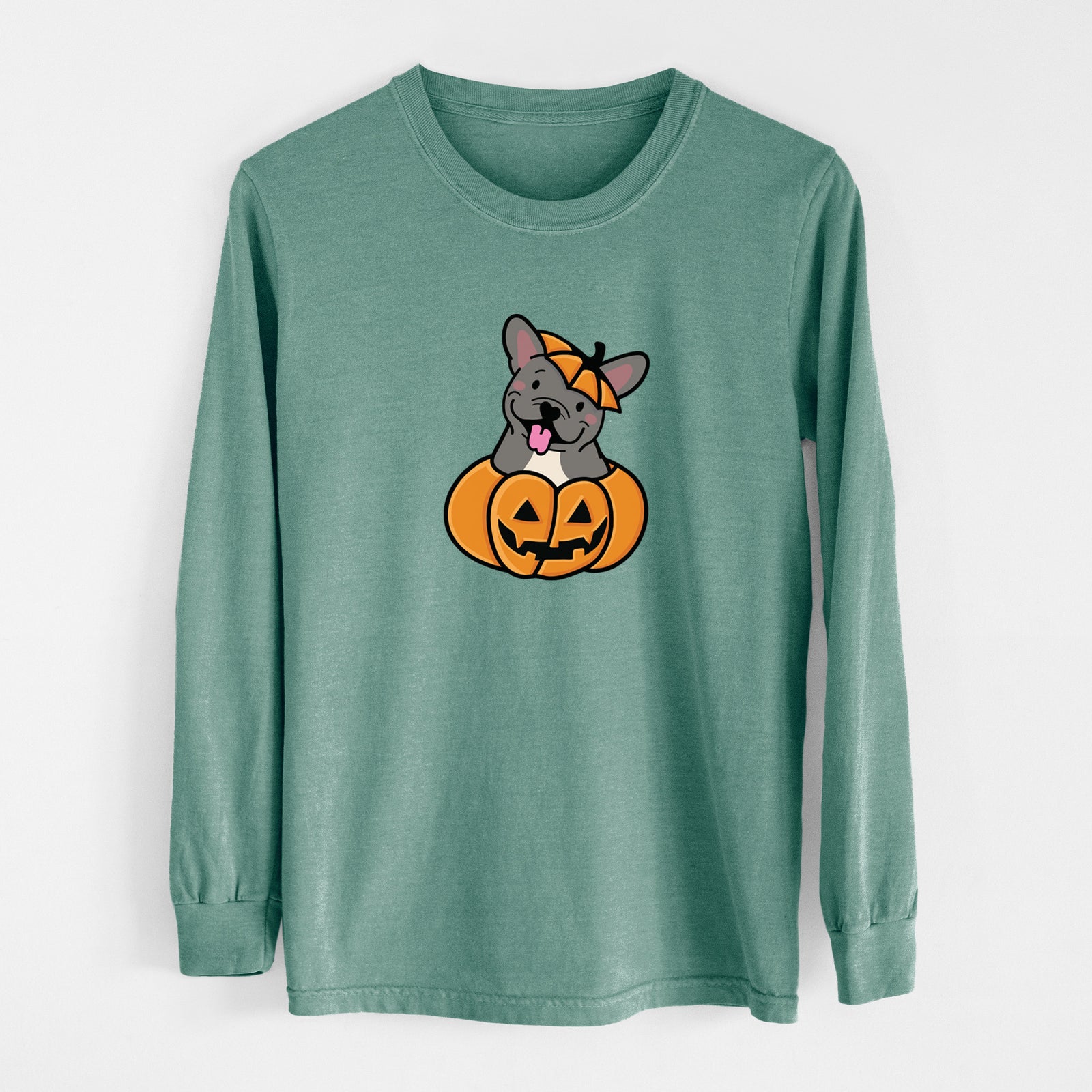 Pumpkin Pup - French Bulldog - Heavyweight 100% Cotton Long Sleeve