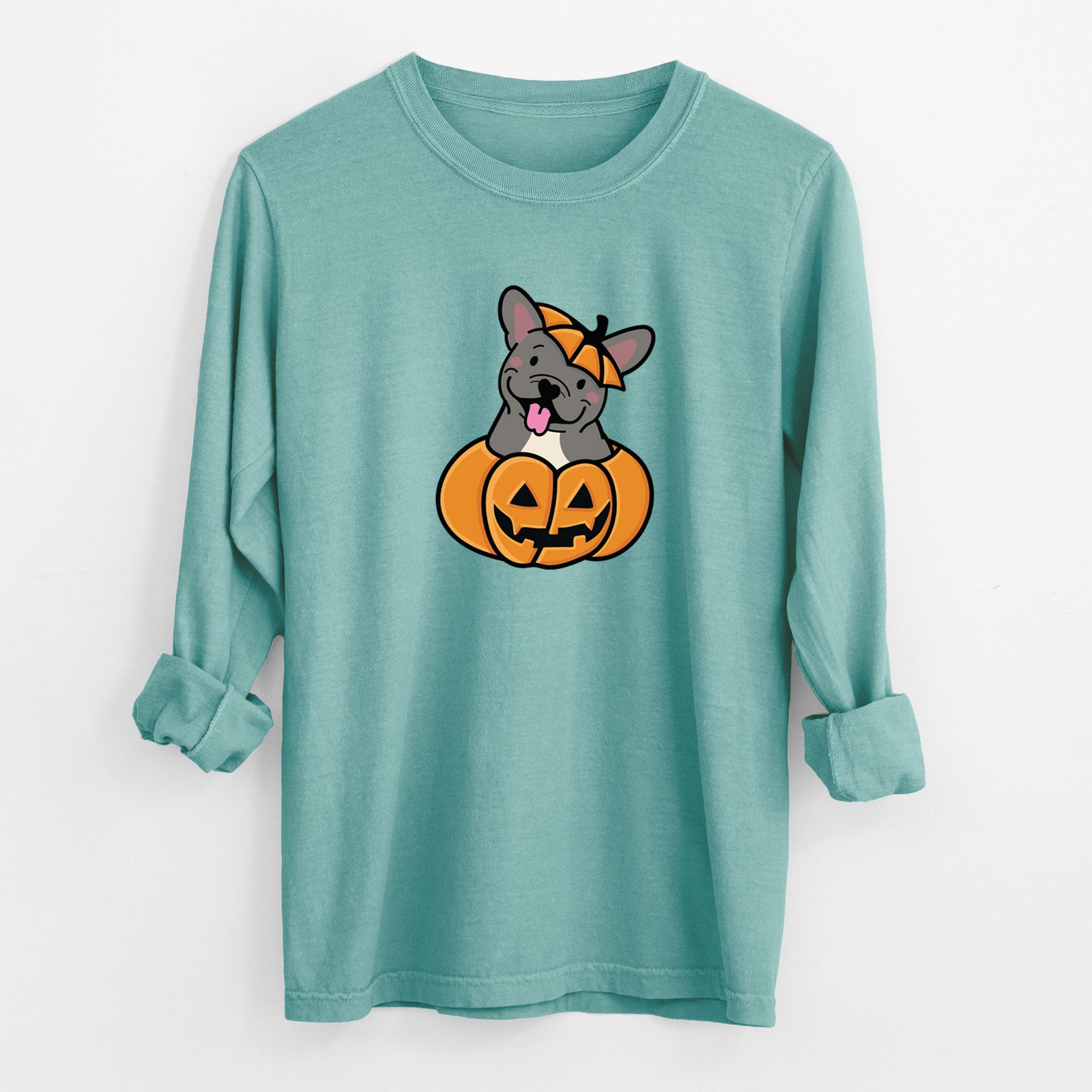 Pumpkin Pup - French Bulldog - Heavyweight 100% Cotton Long Sleeve