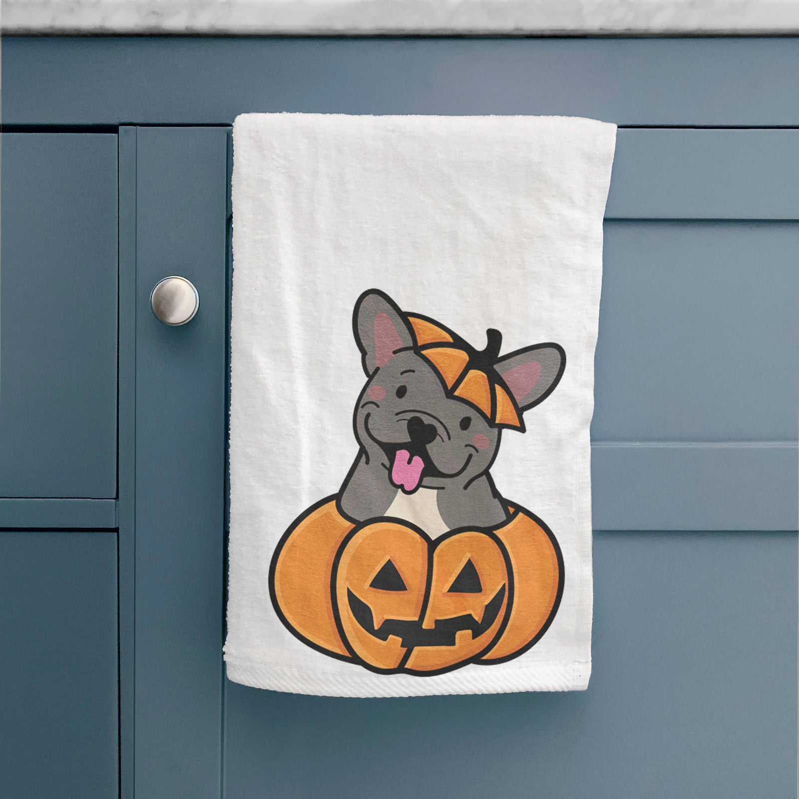 Pumpkin Pup - French Bulldog Hand Towel