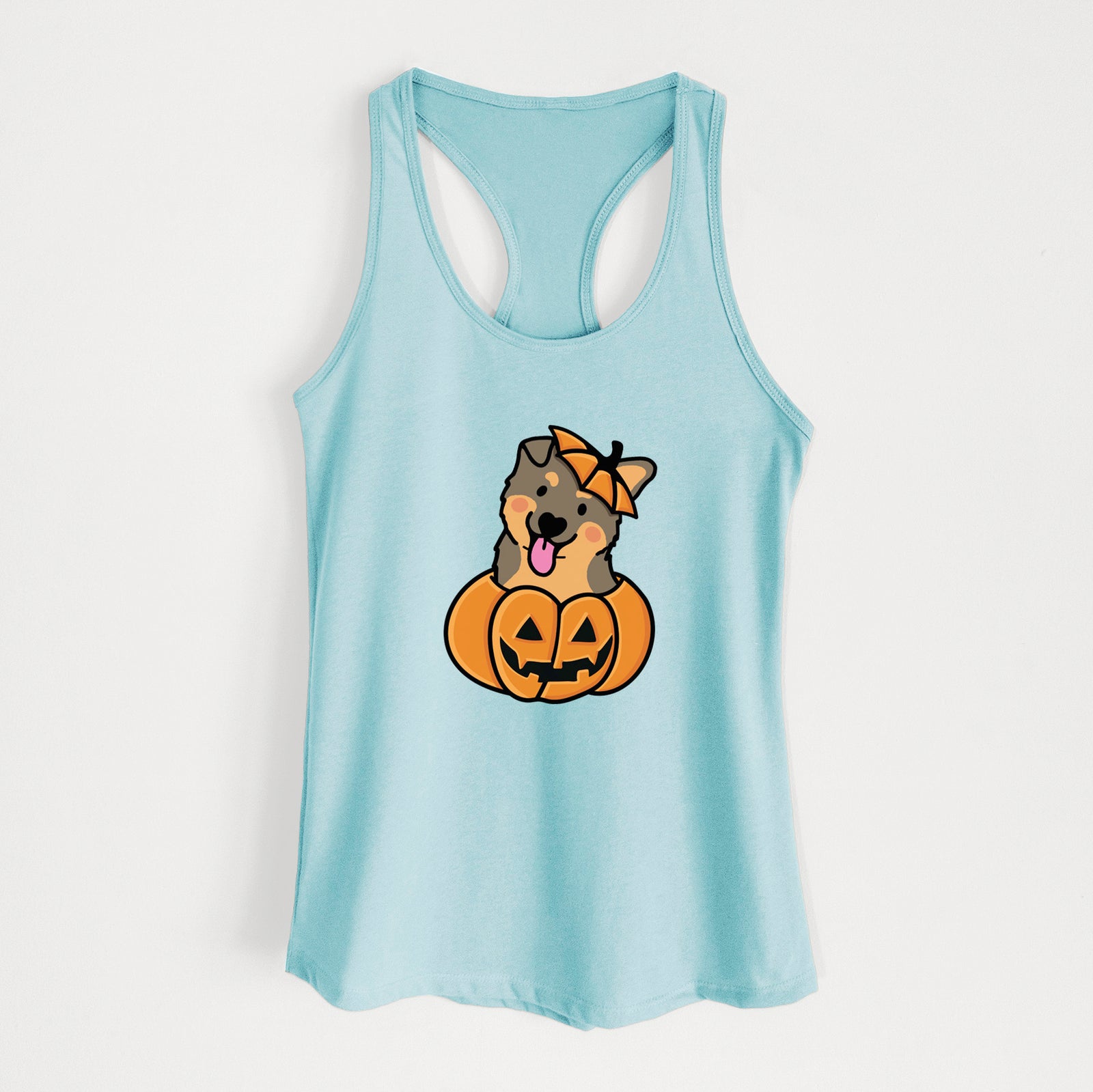 Pumpkin Pup - German Shepherd - Women's Racerback Tanktop