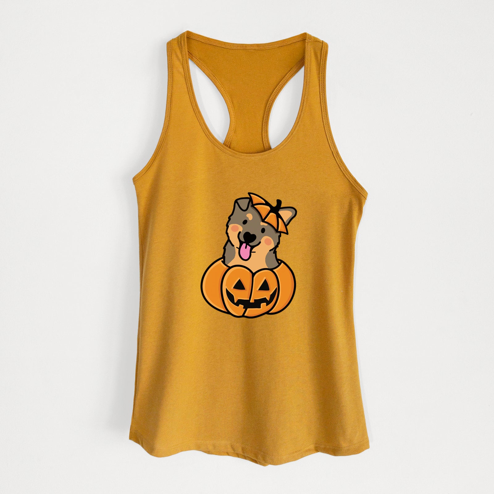 Pumpkin Pup - German Shepherd - Women's Racerback Tanktop