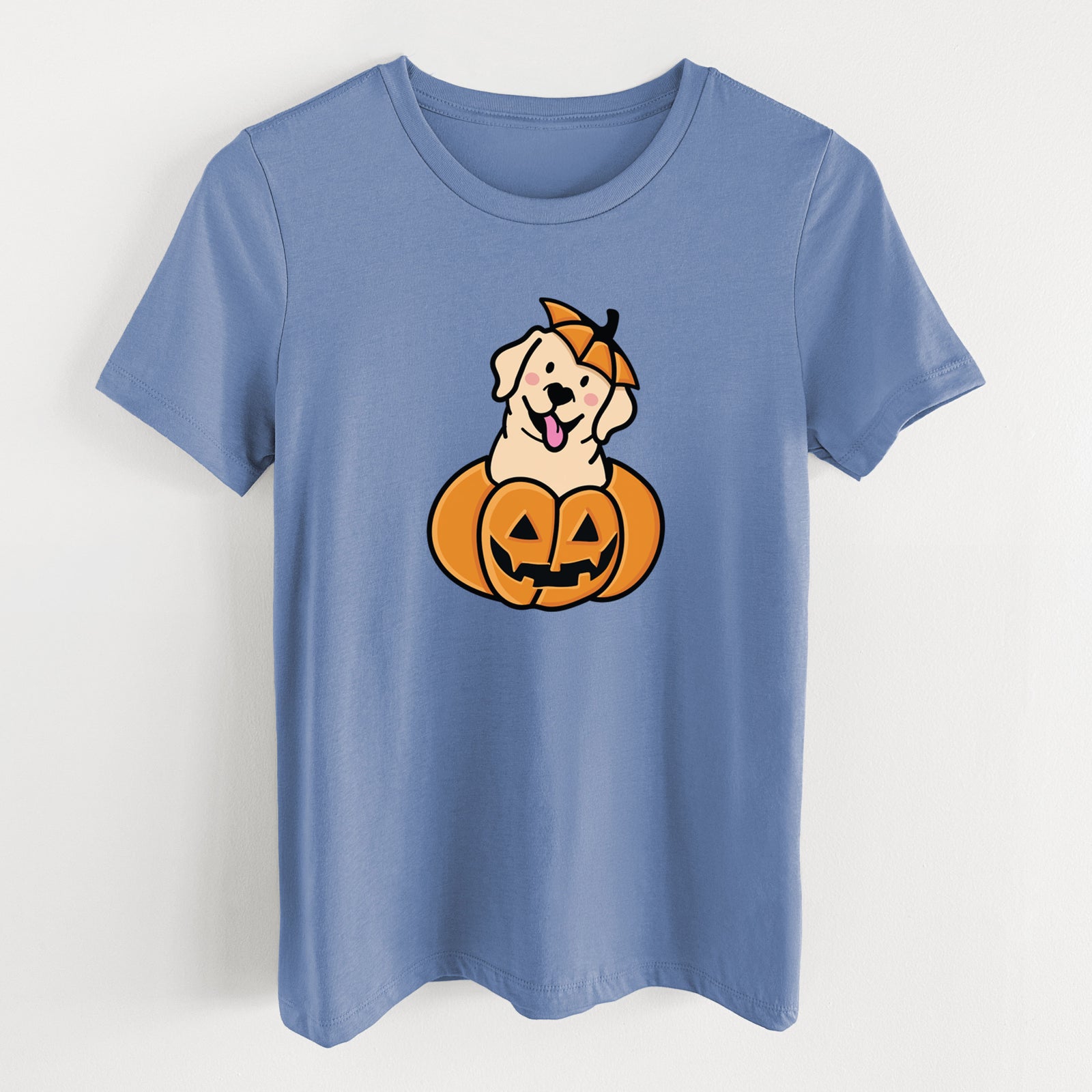 Pumpkin Pup - Labrador Retriever - Women's Lightweight Relaxed Fit 100% Cotton Crewneck