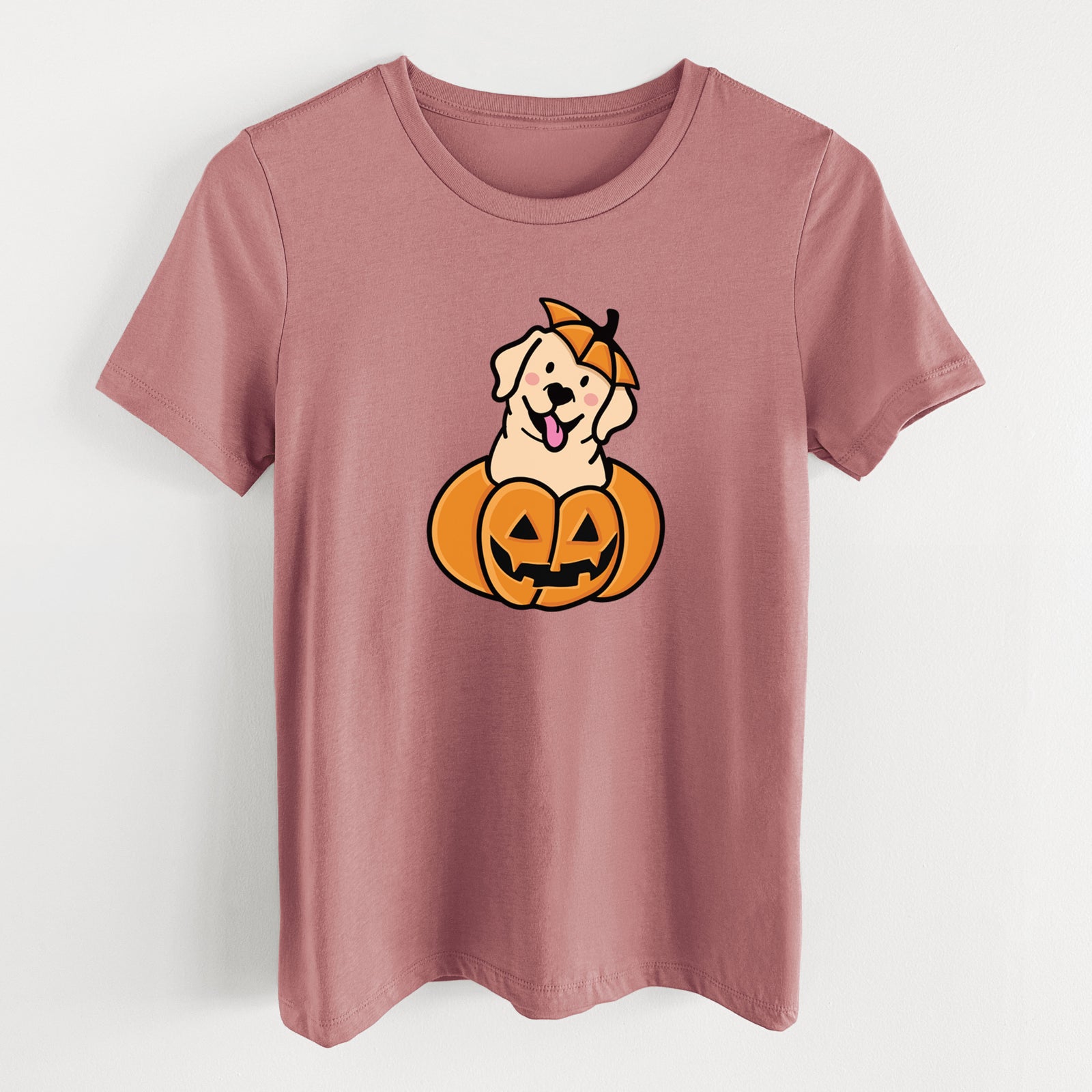 Pumpkin Pup - Labrador Retriever - Women's Lightweight Relaxed Fit 100% Cotton Crewneck