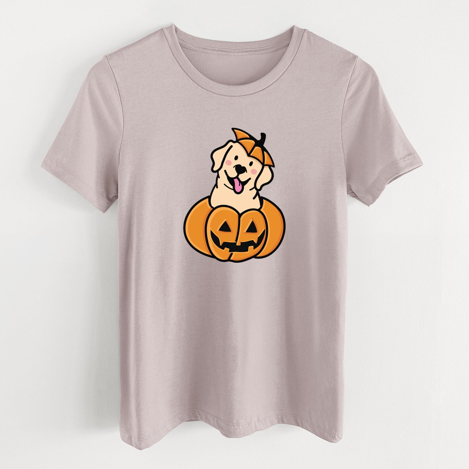 Pumpkin Pup - Labrador Retriever - Women's Lightweight Relaxed Fit 100% Cotton Crewneck