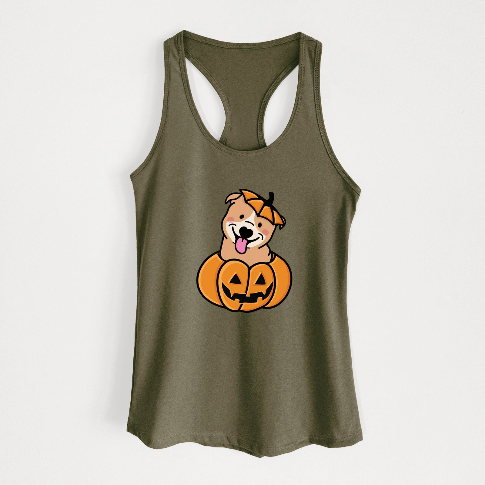 Pumpkin Pup - Pitbull - Women's Racerback Tanktop