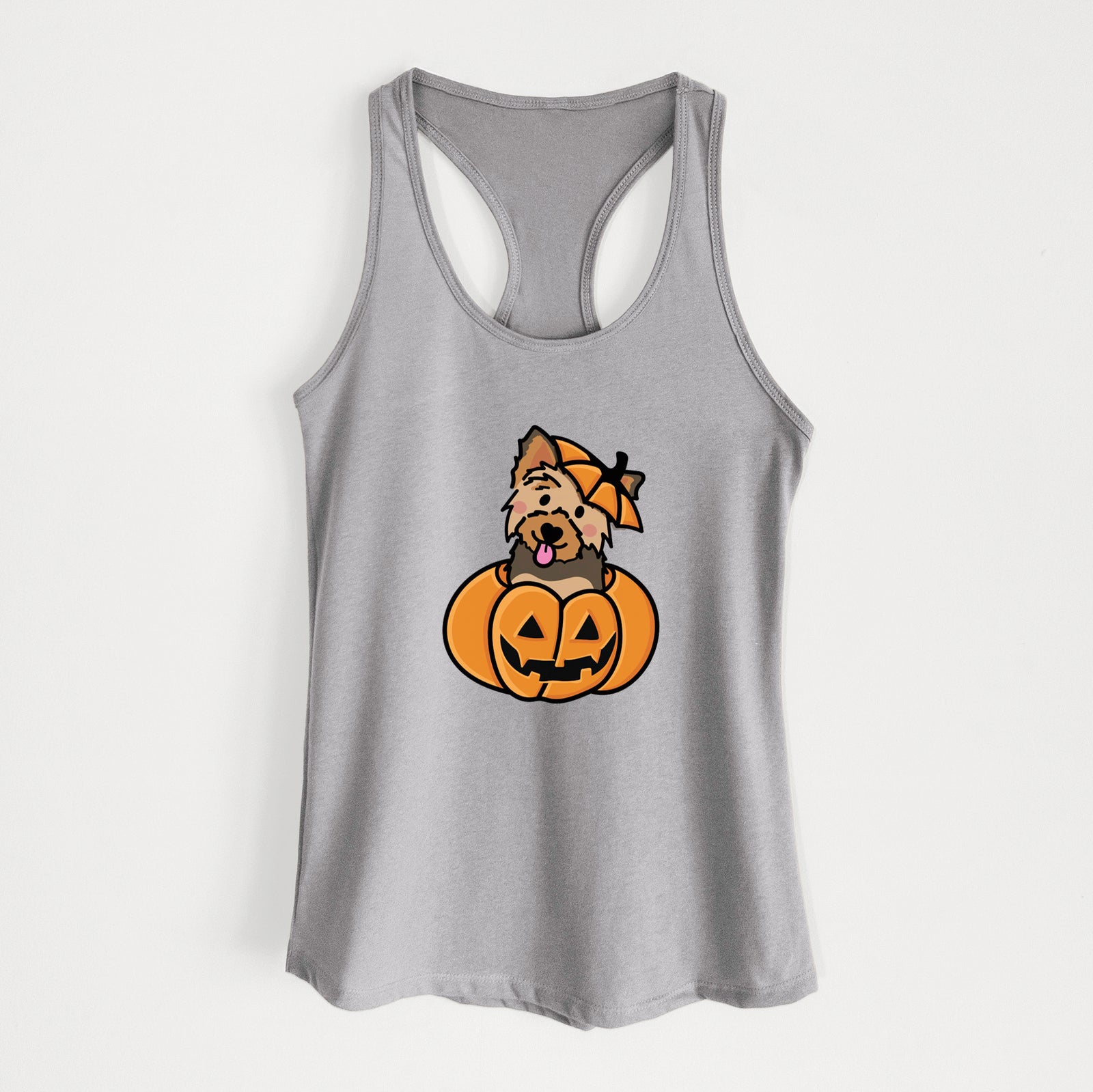 Pumpkin Pup - Yorkie - Women's Racerback Tanktop