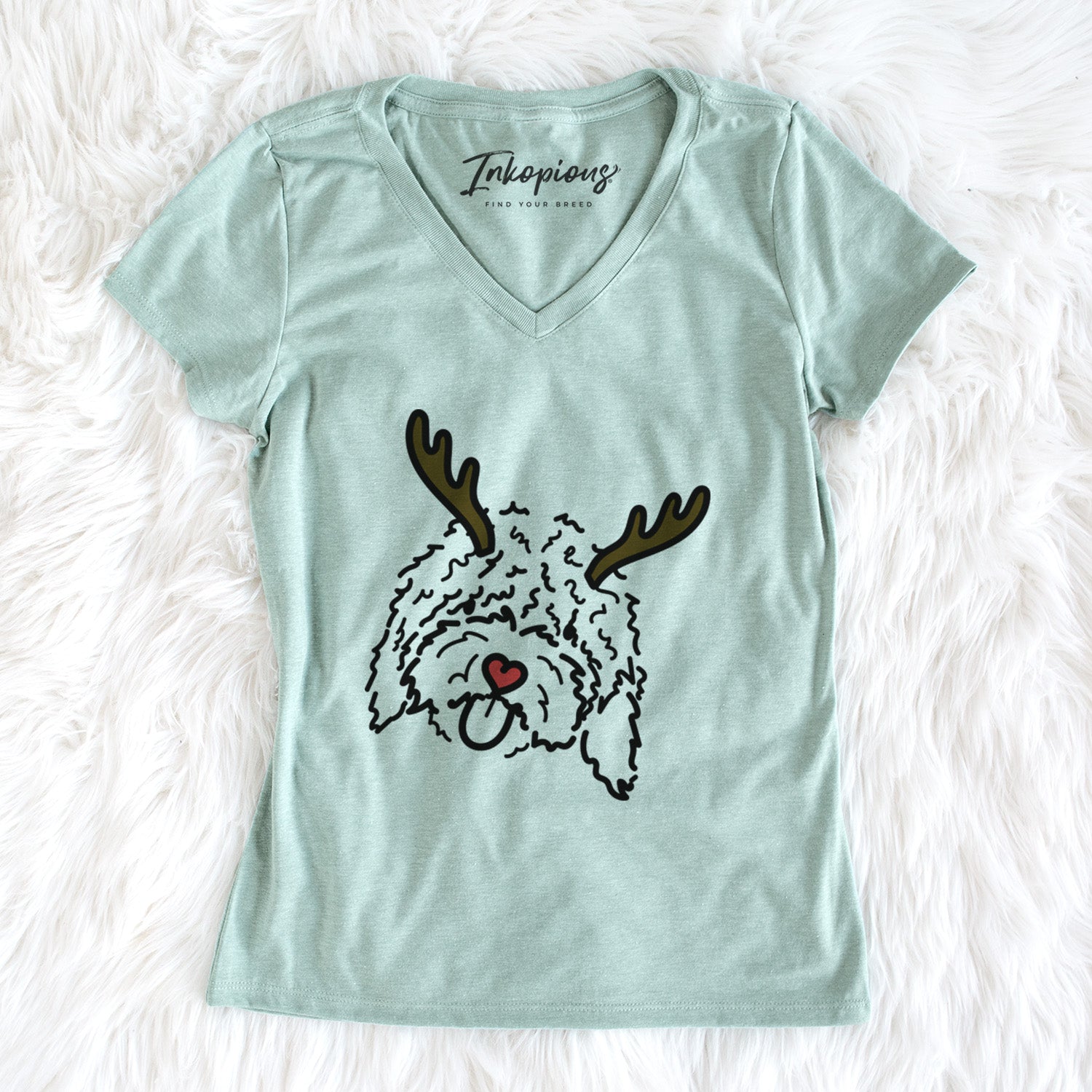 Red Nose Spanish Water Dog - Antonio - Women's Perfect V-neck Shirt