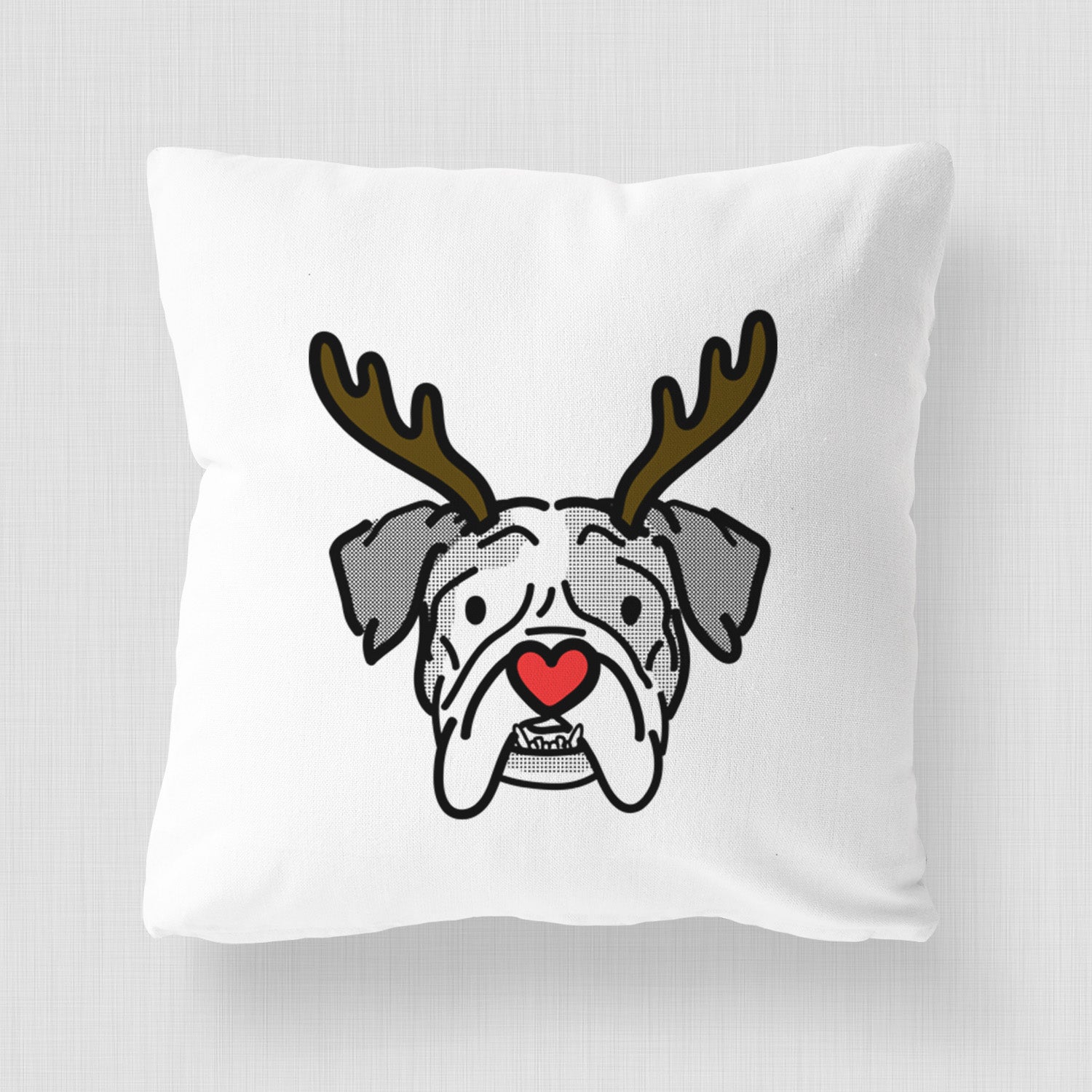 Love Always English Bulldog - Bailey - Throw Pillow Cover