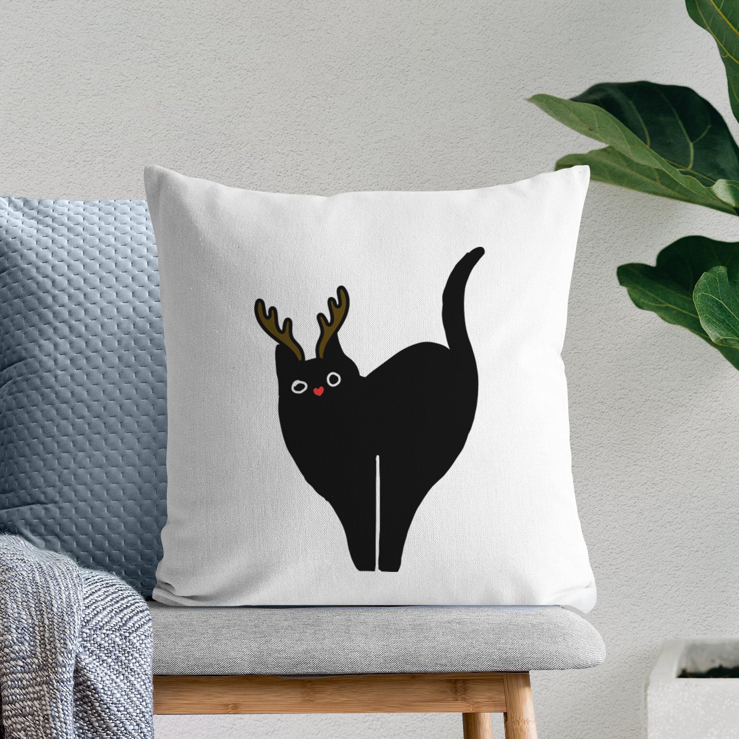 Love Always Black Cat - Bella - Throw Pillow Cover