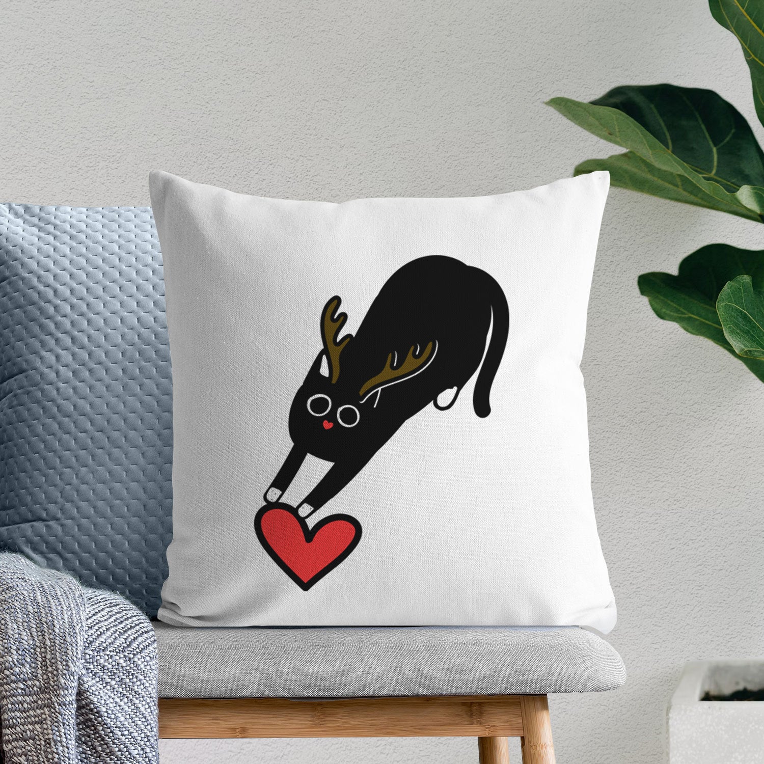Love Always Black Cat - Bug - Throw Pillow Cover