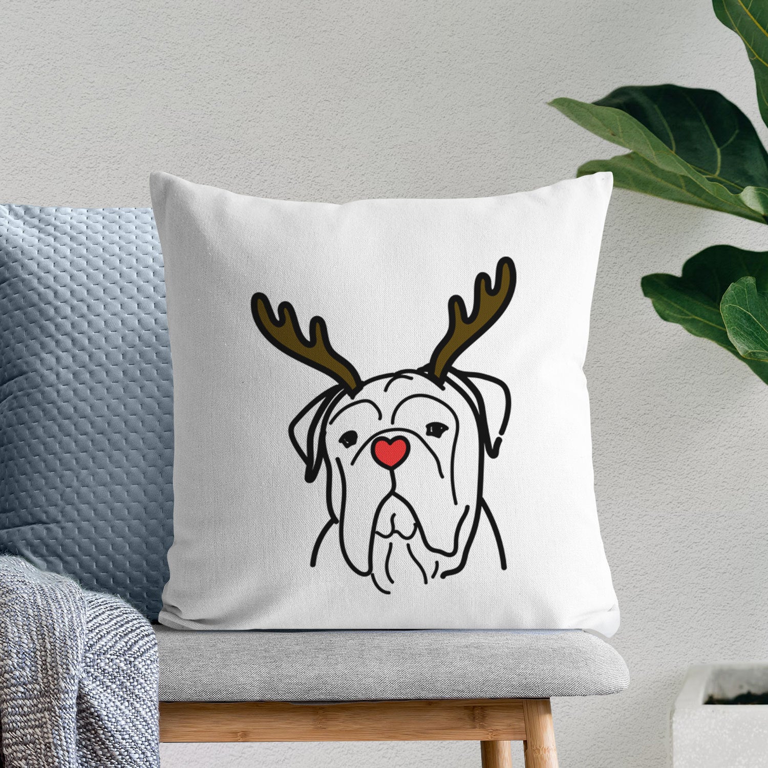 Love Always Bull Mastiff - Vivian - Throw Pillow Cover