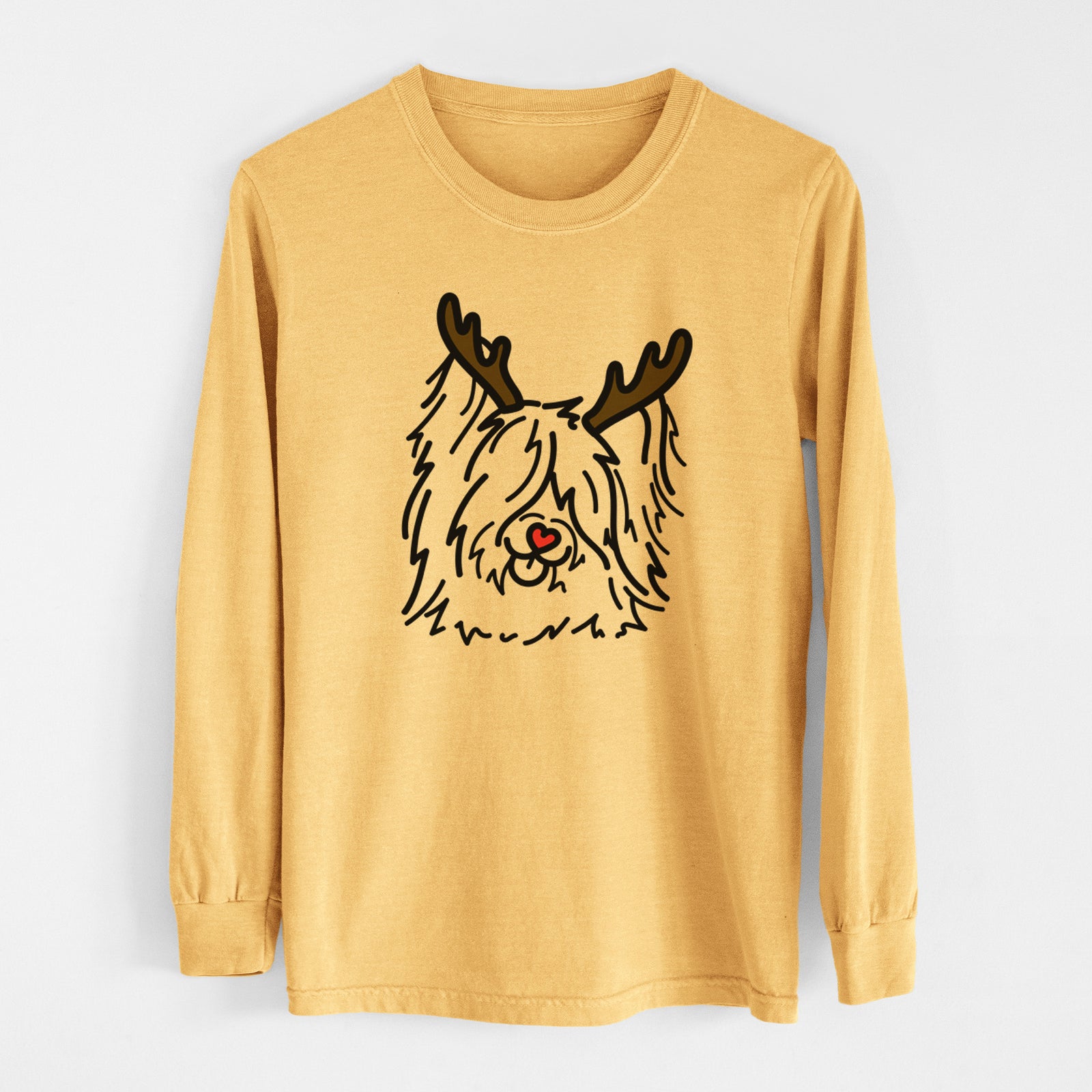 Red Nose Skye Terrier - Dougal - Heavyweight 100% Cotton Long Sleeve