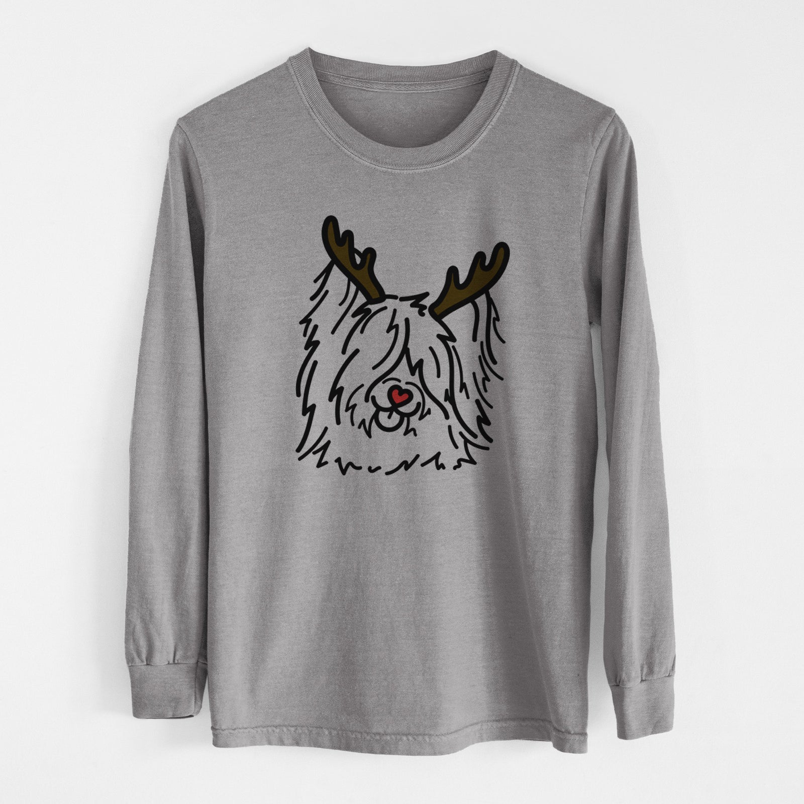 Red Nose Skye Terrier - Dougal - Heavyweight 100% Cotton Long Sleeve