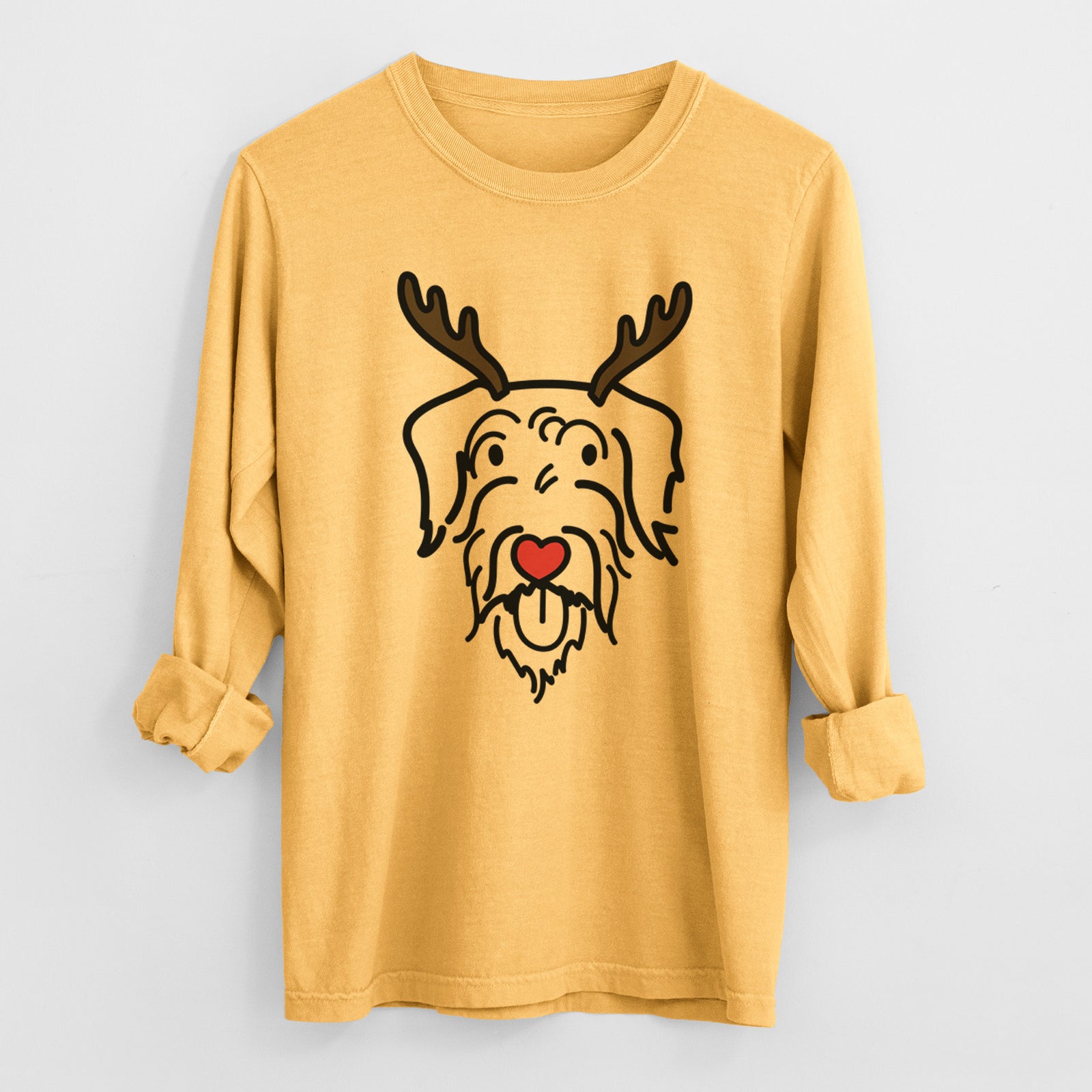 Red Nose Doodle - Dug - Heavyweight 100% Cotton Long Sleeve