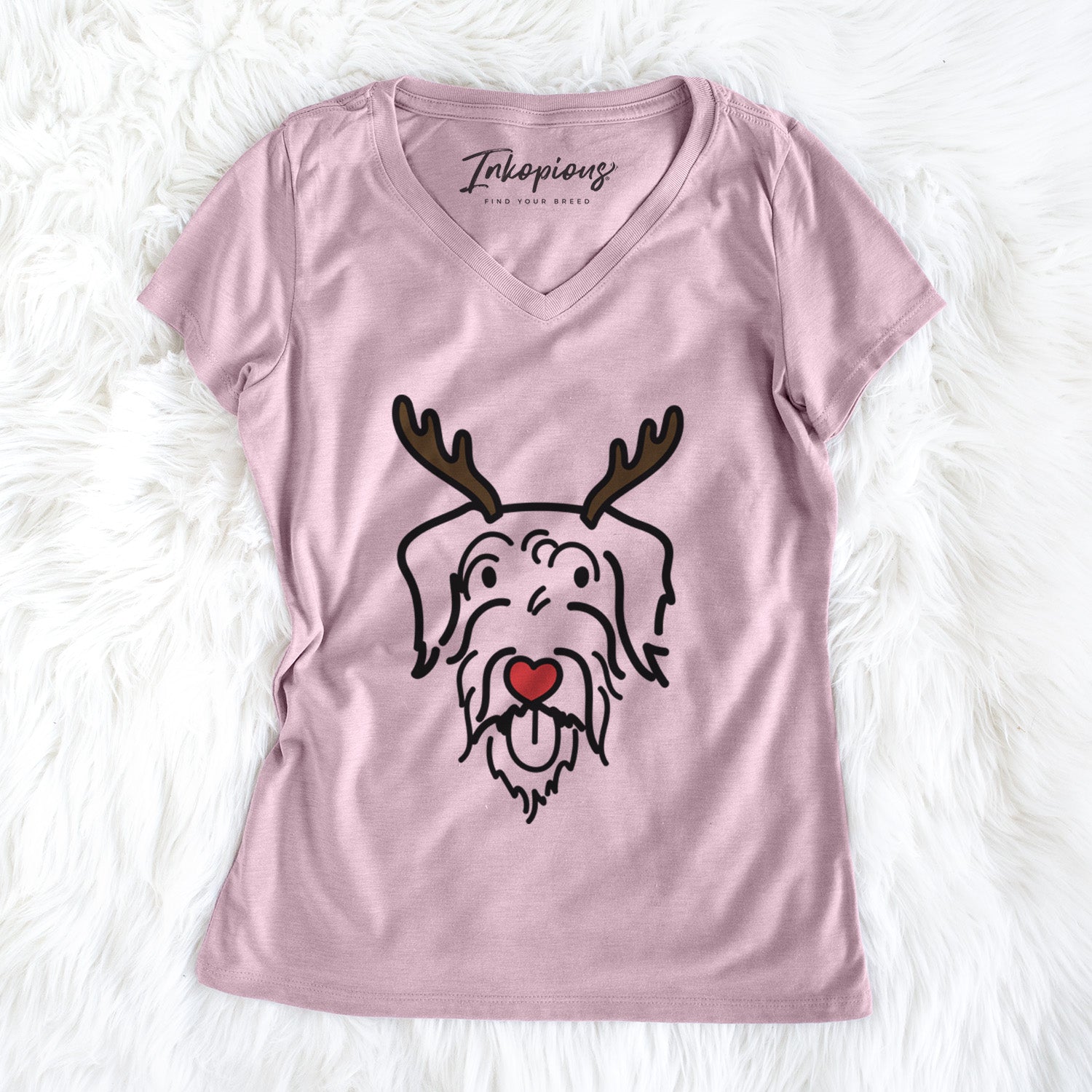 Red Nose Doodle - Dug - Women's Perfect V-neck Shirt