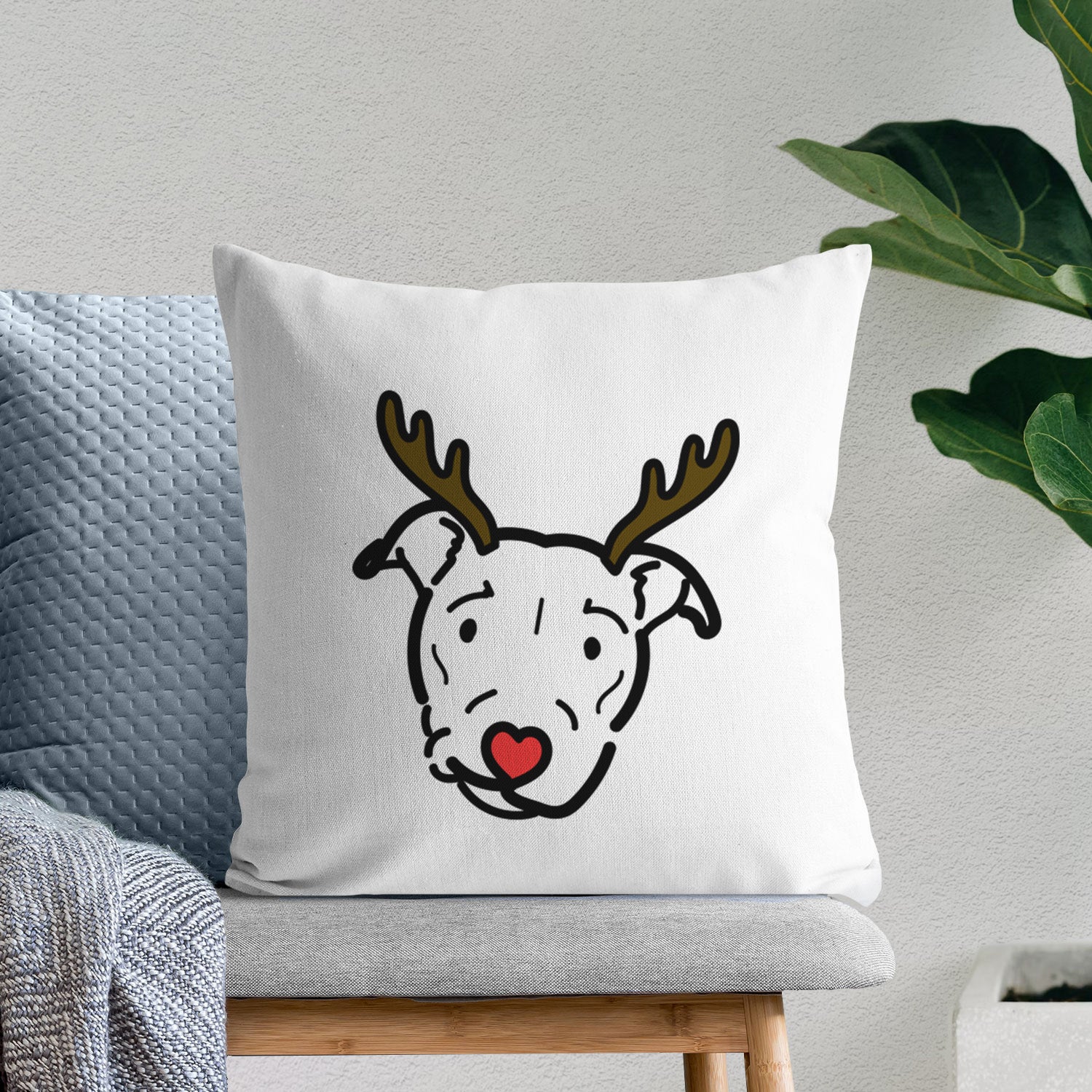 Love Always Pitbull Mix - Ernie - Throw Pillow Cover