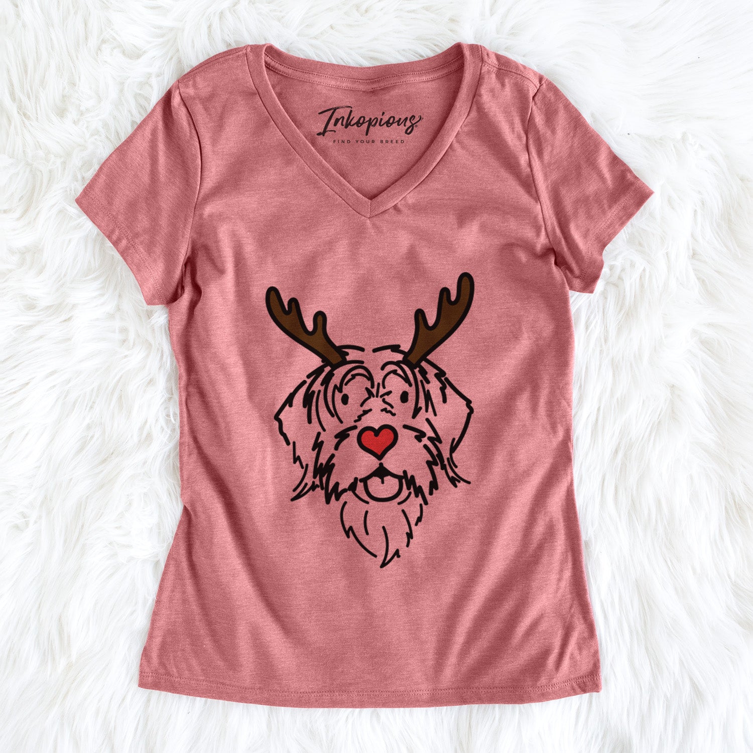 Red Nose Wirehaird Pointing Griffon - Gary - Women's Perfect V-neck Shirt