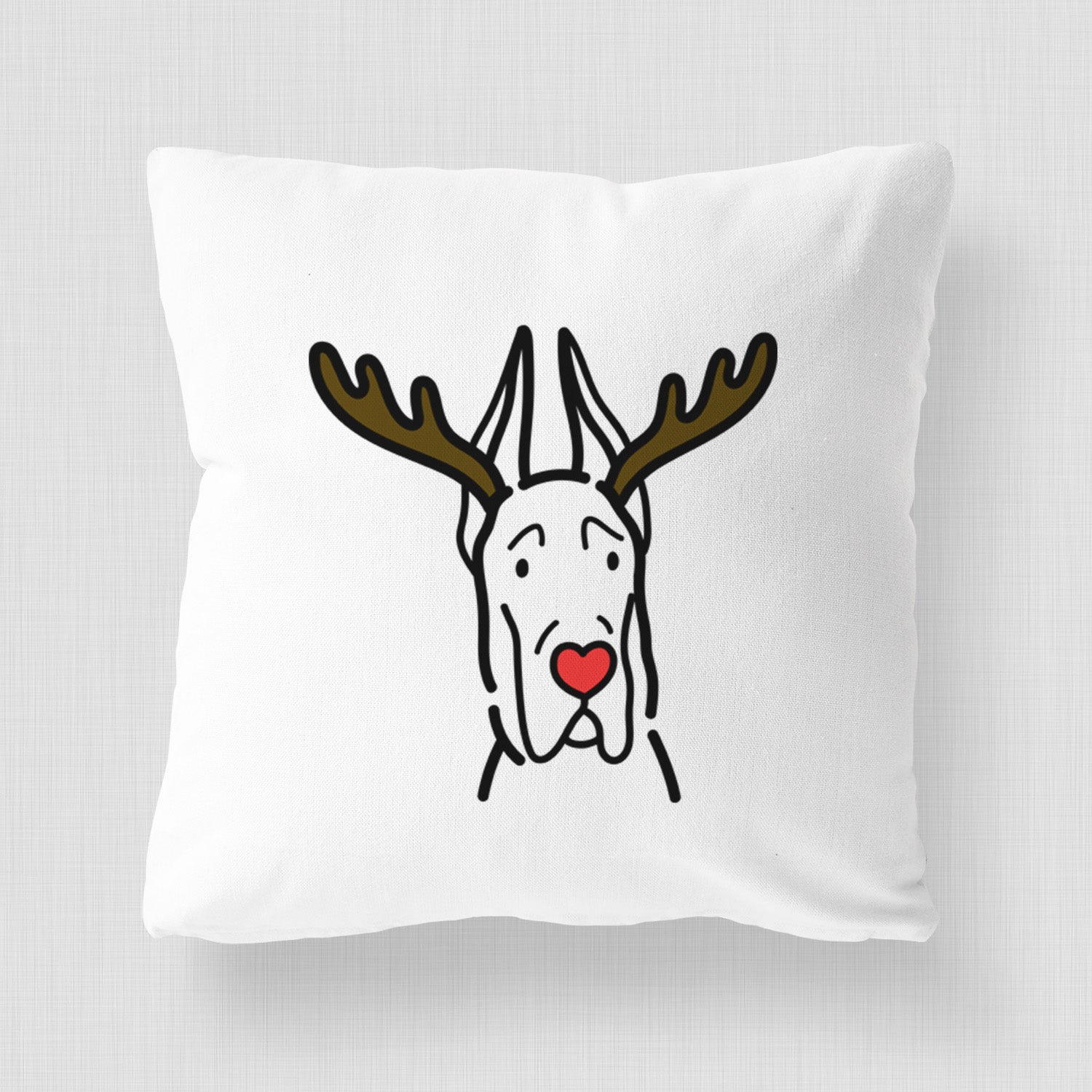 Love Always Great Dane with Cropped Ears - Throw Pillow Cover