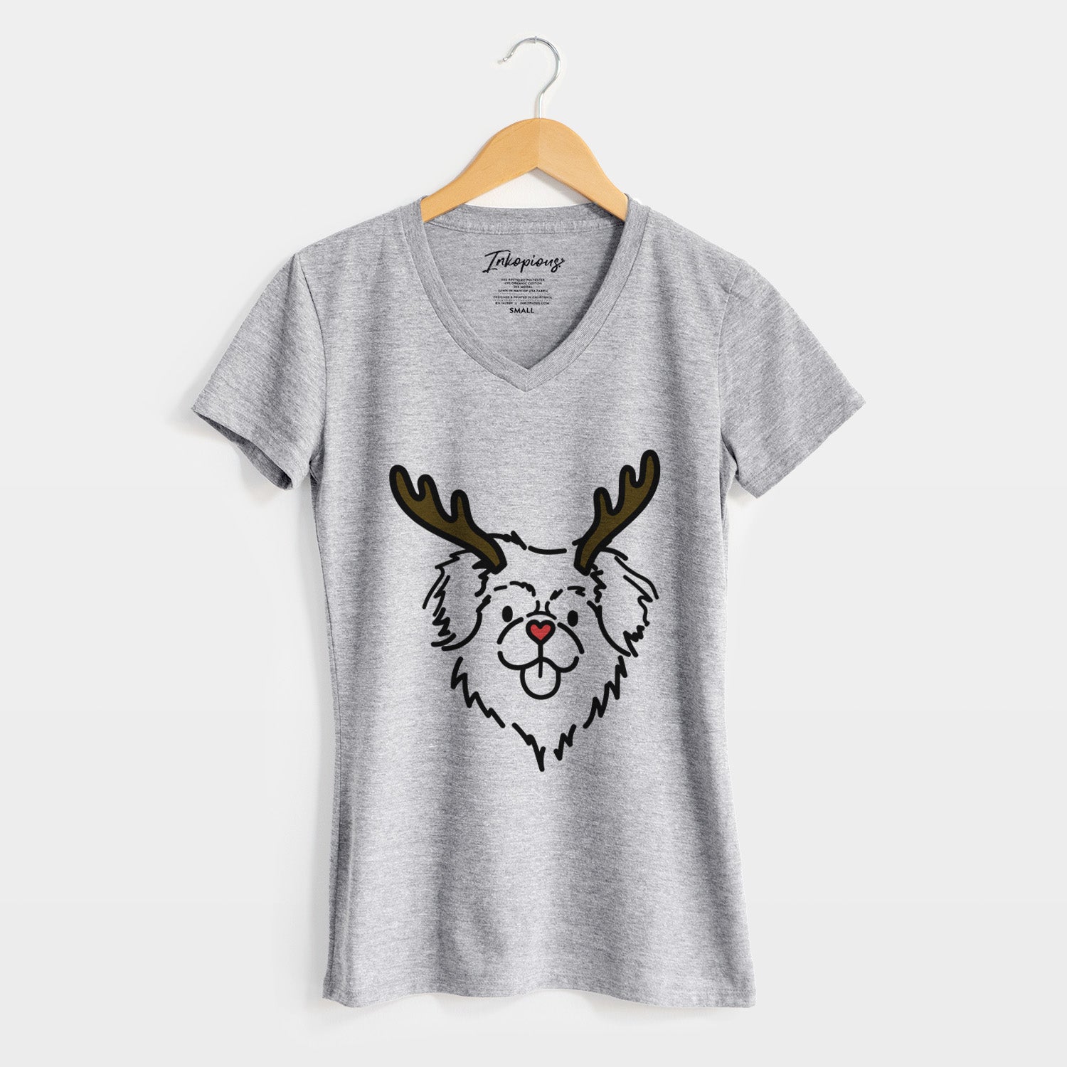 Red Nose Tibetan Spaniel - Jiji - Women's Perfect V-neck Shirt