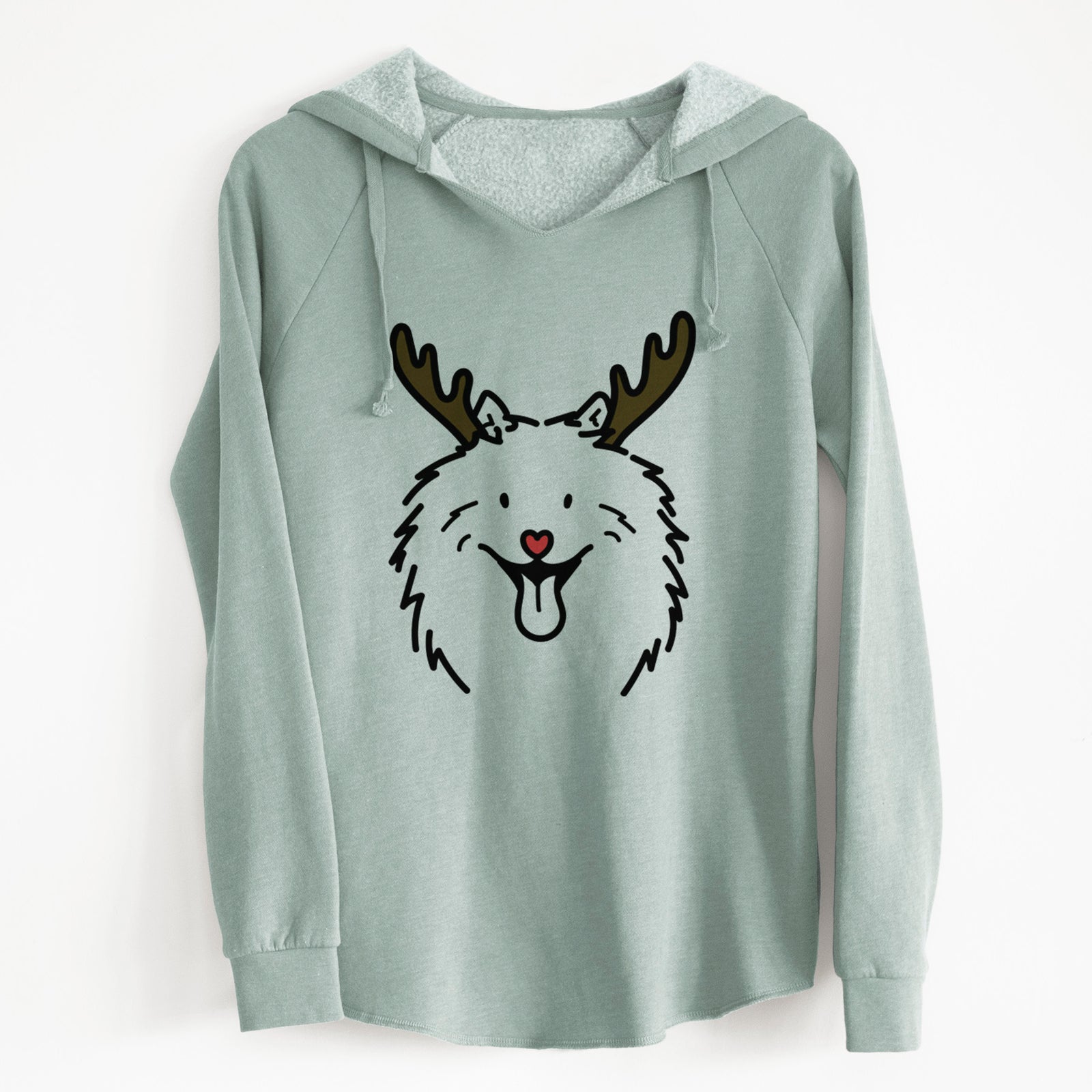 Red Nose Samoyed - Johnny - Cali Wave Hooded Sweatshirt