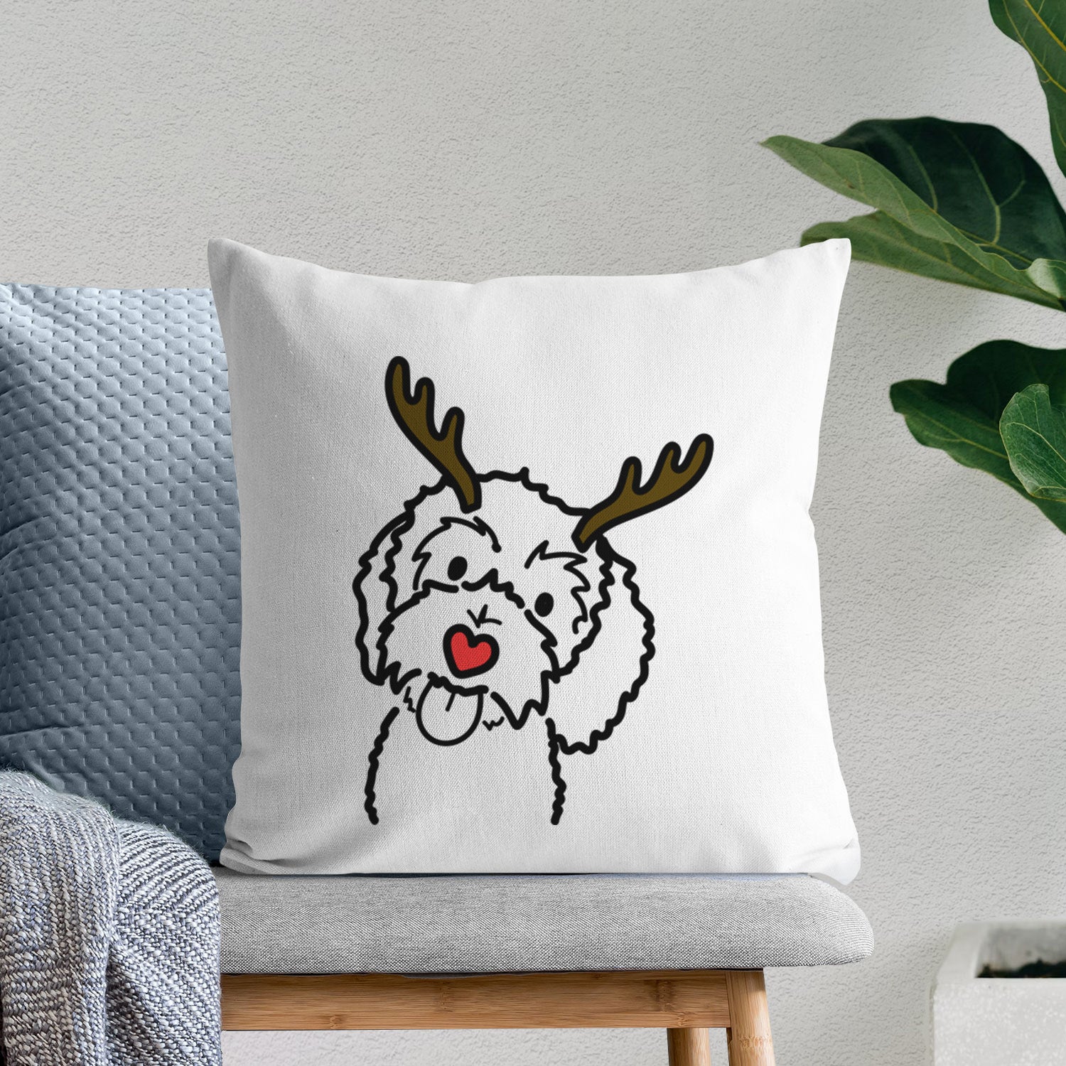 Love Always Bernedoodle - Mabel - Throw Pillow Cover