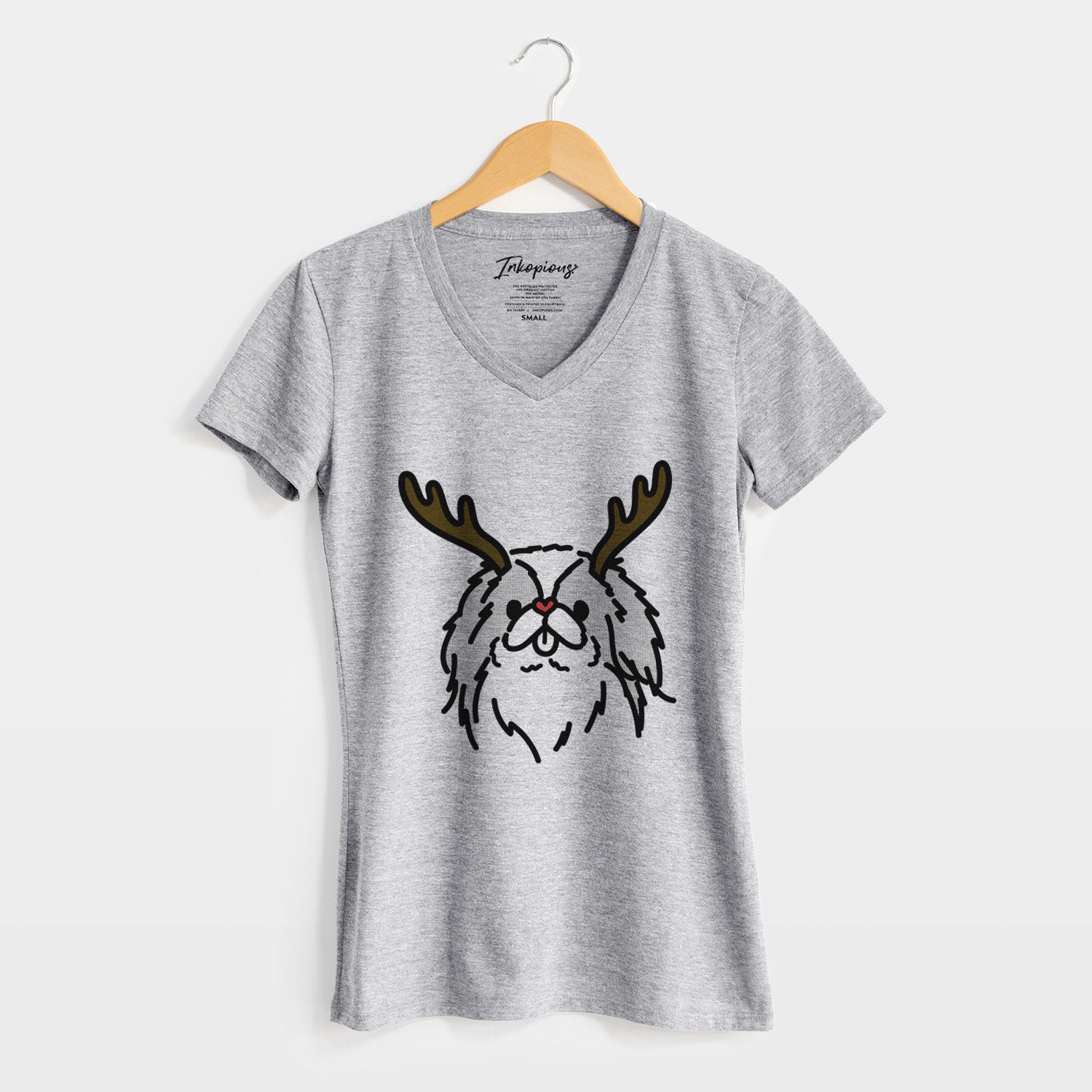 Red Nose Japanese Chin - Macha - Women's Perfect V-neck Shirt