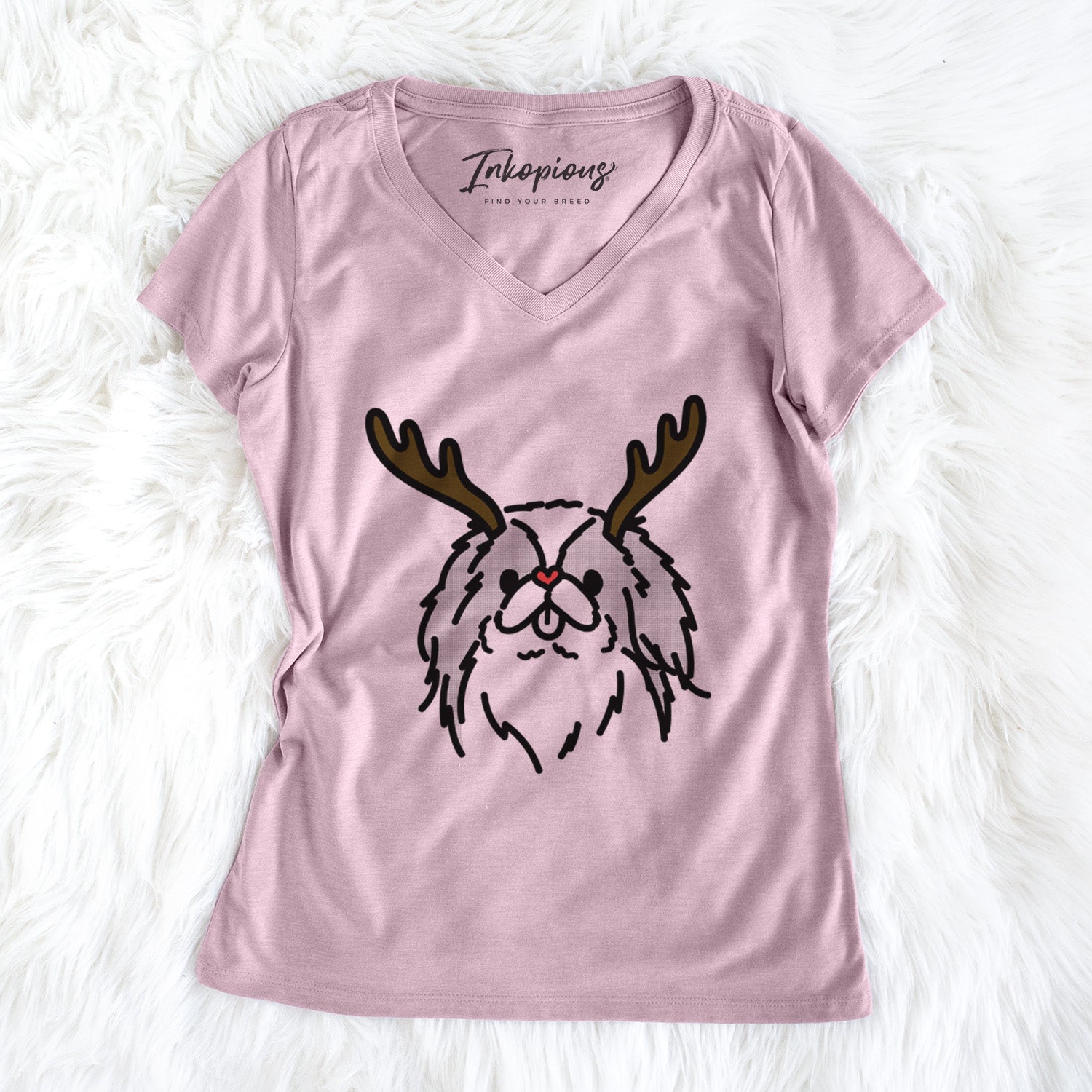 Red Nose Japanese Chin - Macha - Women's Perfect V-neck Shirt